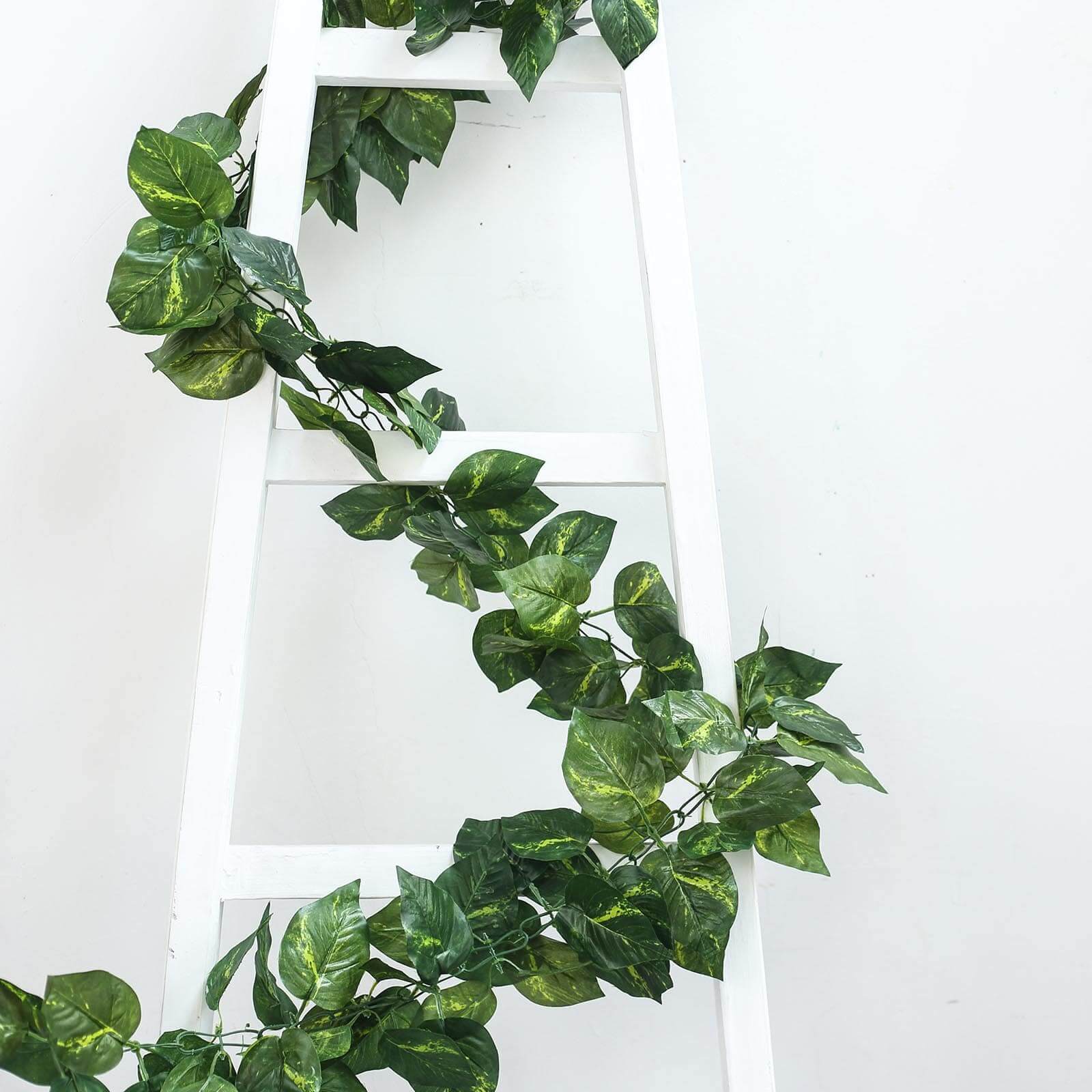 8ft Green UV Protected Artificial Silk Ivy Leaf Garland Vine, Outdoor Indoor