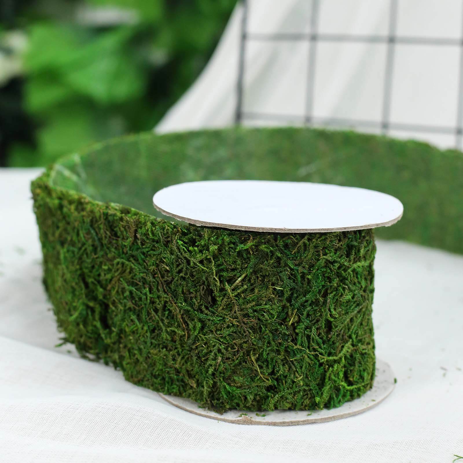4ft 2" Wide Green Preserved Moss Ribbon Roll, DIY Craft Ribbon