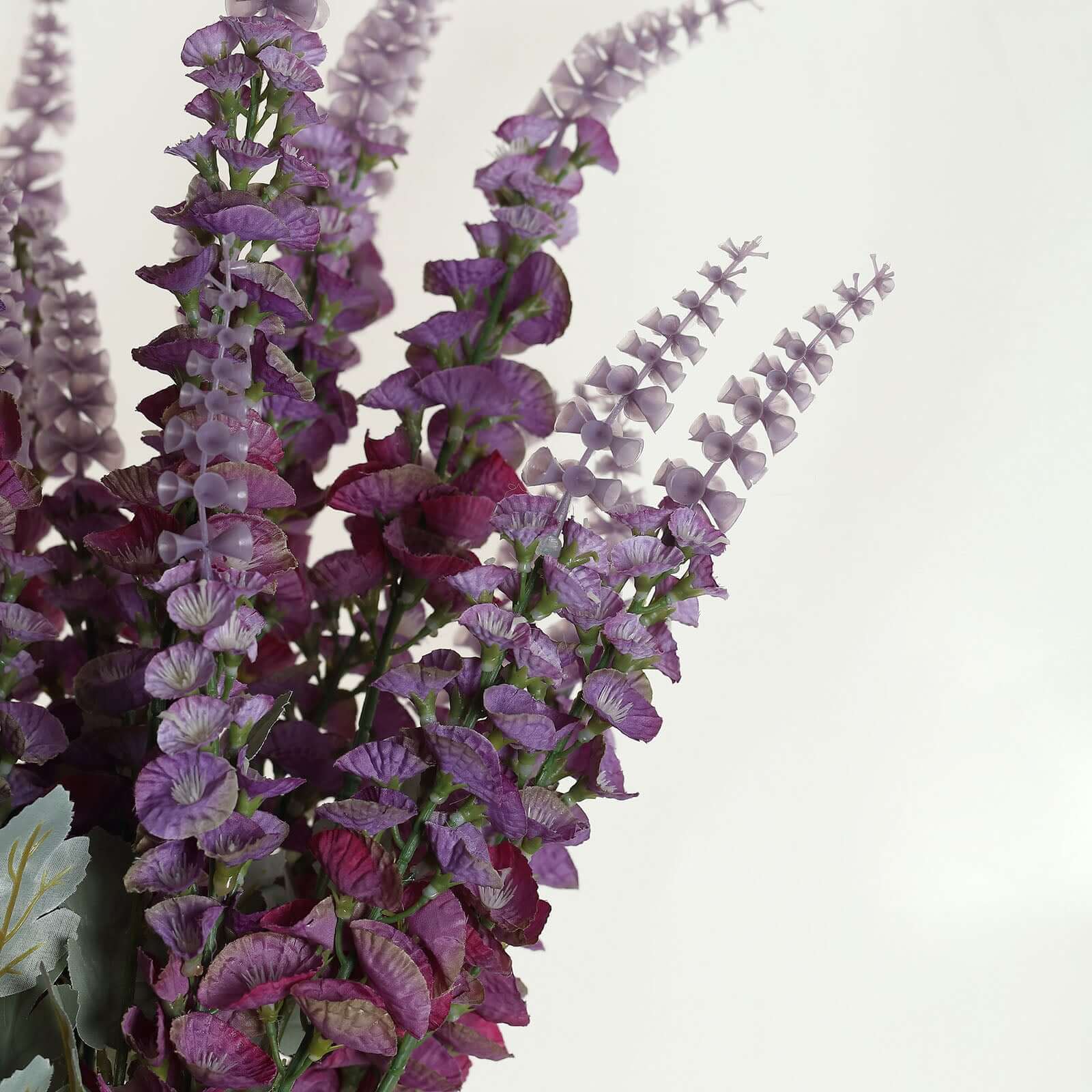 2 Bushes 34" Lavender Lilac Artificial Foxglove Orchid Flower Bouquet Stem – Silk Flower Branch Spray