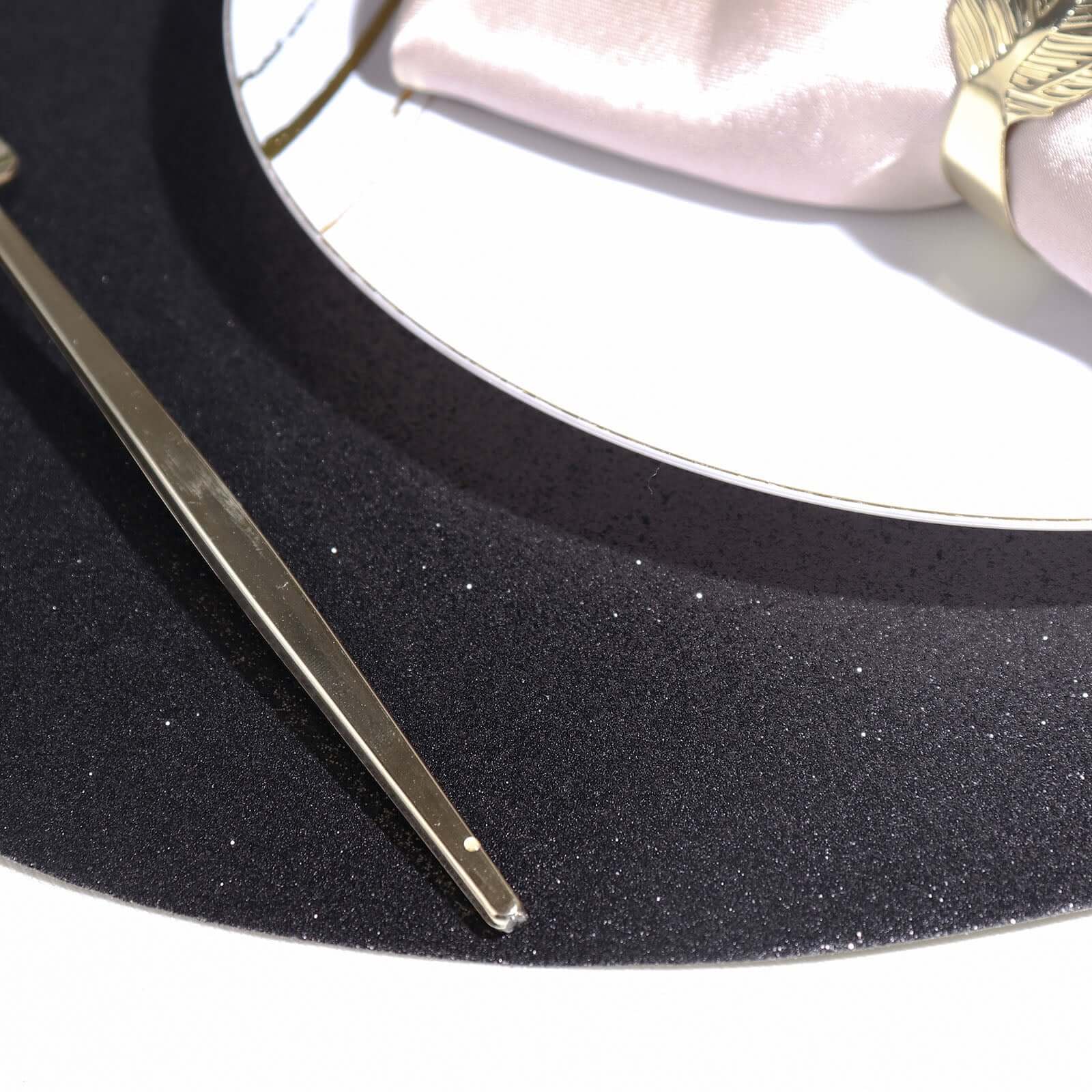 6-Pack Placemats Glitter Design Black Sparkle Oval - Non-Slip Decorative Table Mats for Dining 12"x18"