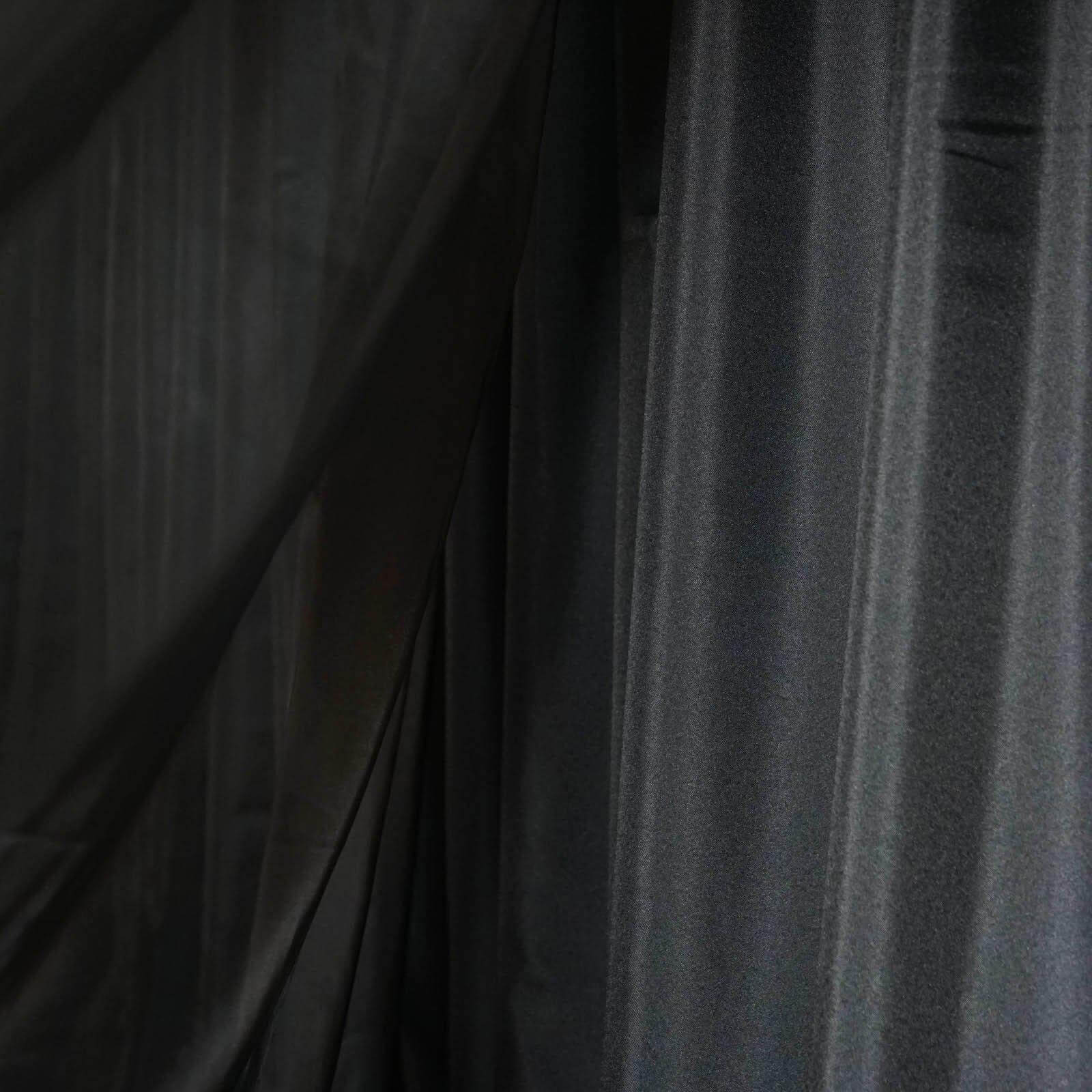 Black Chiffon Polyester Event Curtain Drapes, Dual Layer Divider Backdrop Event Panels with Rod Pockets - 20ftx10ft