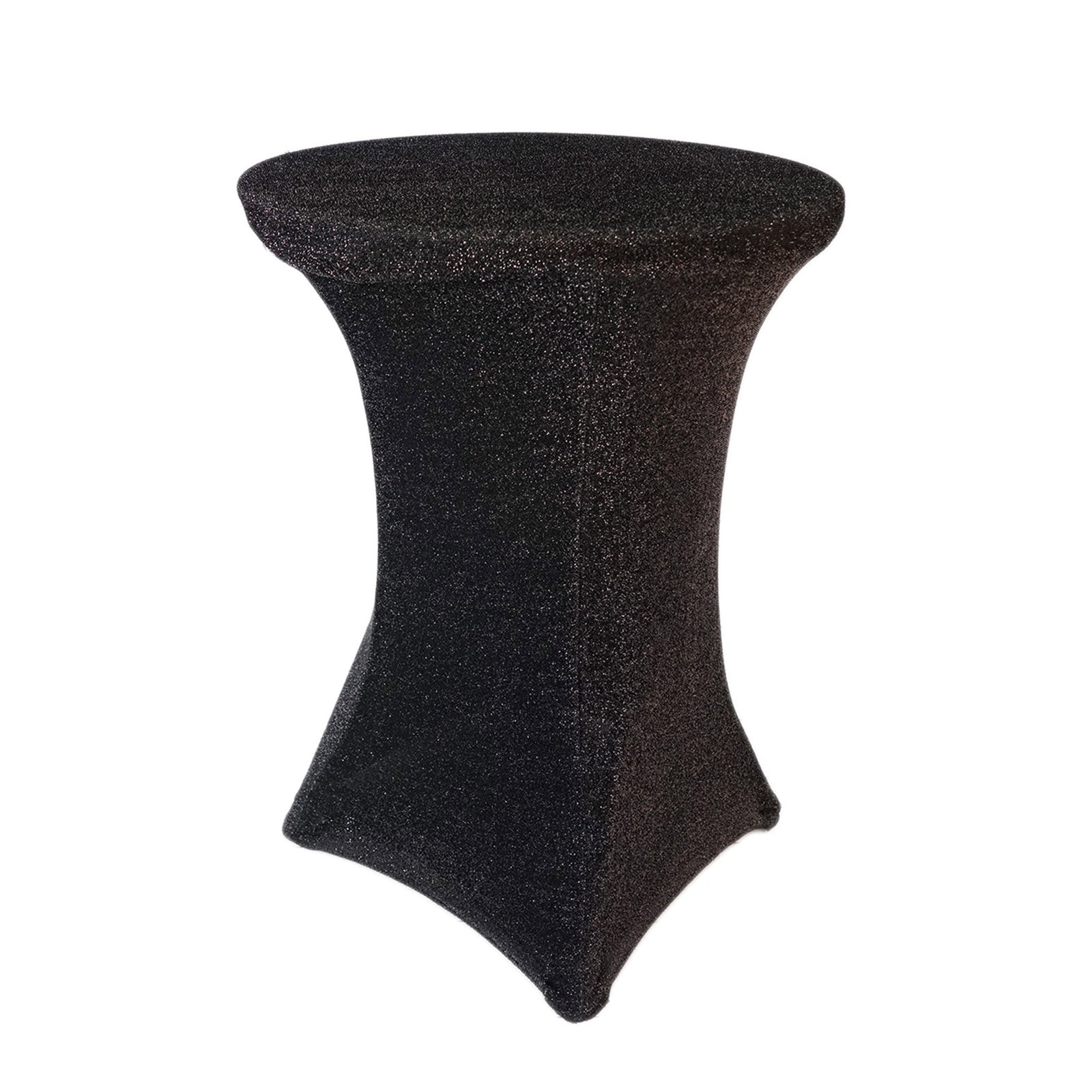 Black Metallic Shiny Glittered Spandex Cocktail Table Cover