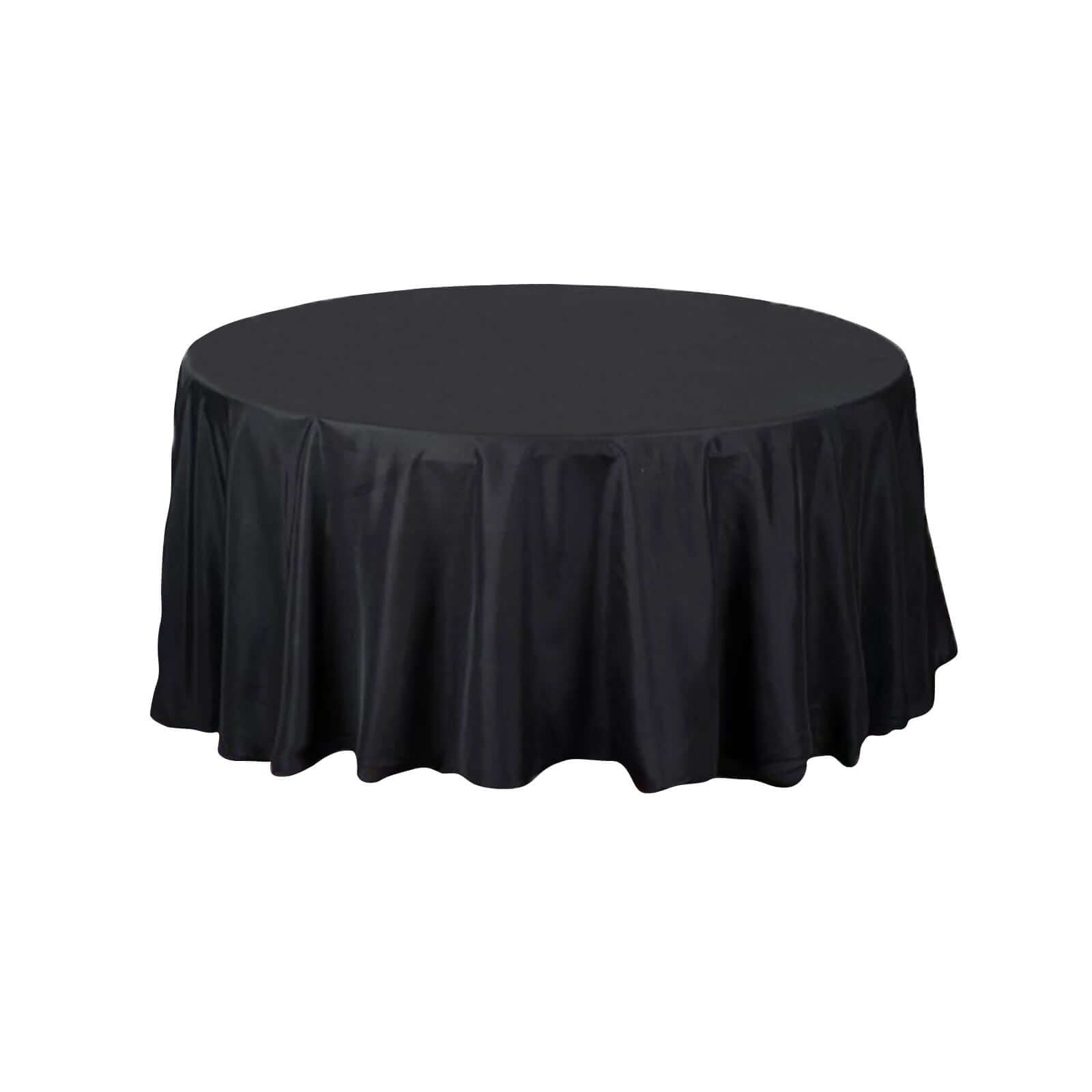 Polyester 108" Round Tablecloth Black - Wrinkle-Resistant and Stylish Table Cover