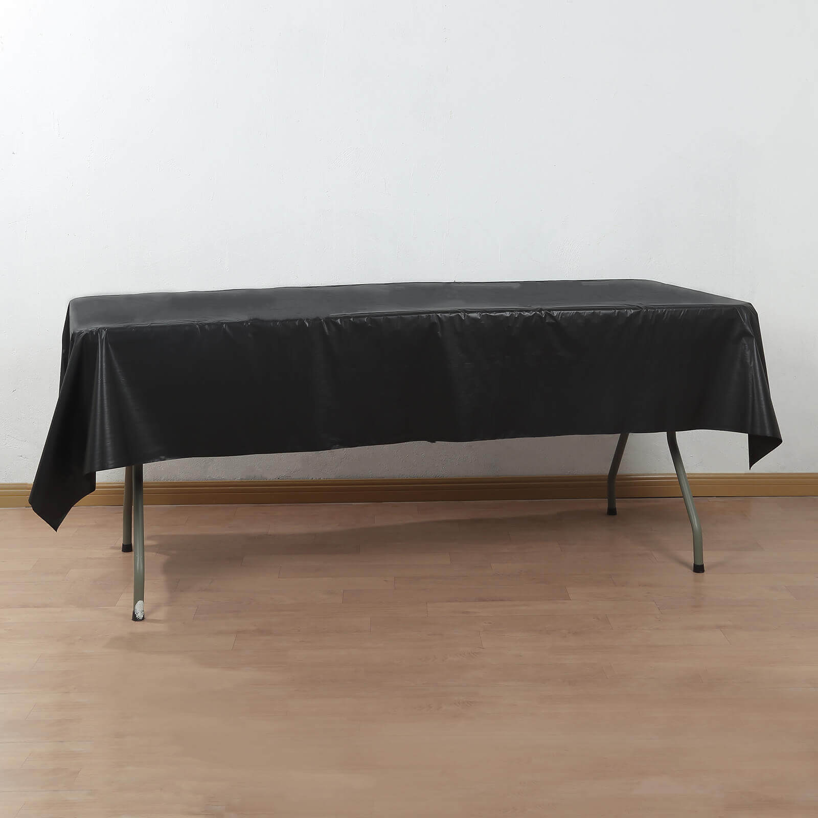 Plastic Table Cover Roll Black with Slide Cutter - Customizable Disposable Tablecloth Roll 54"x300ft