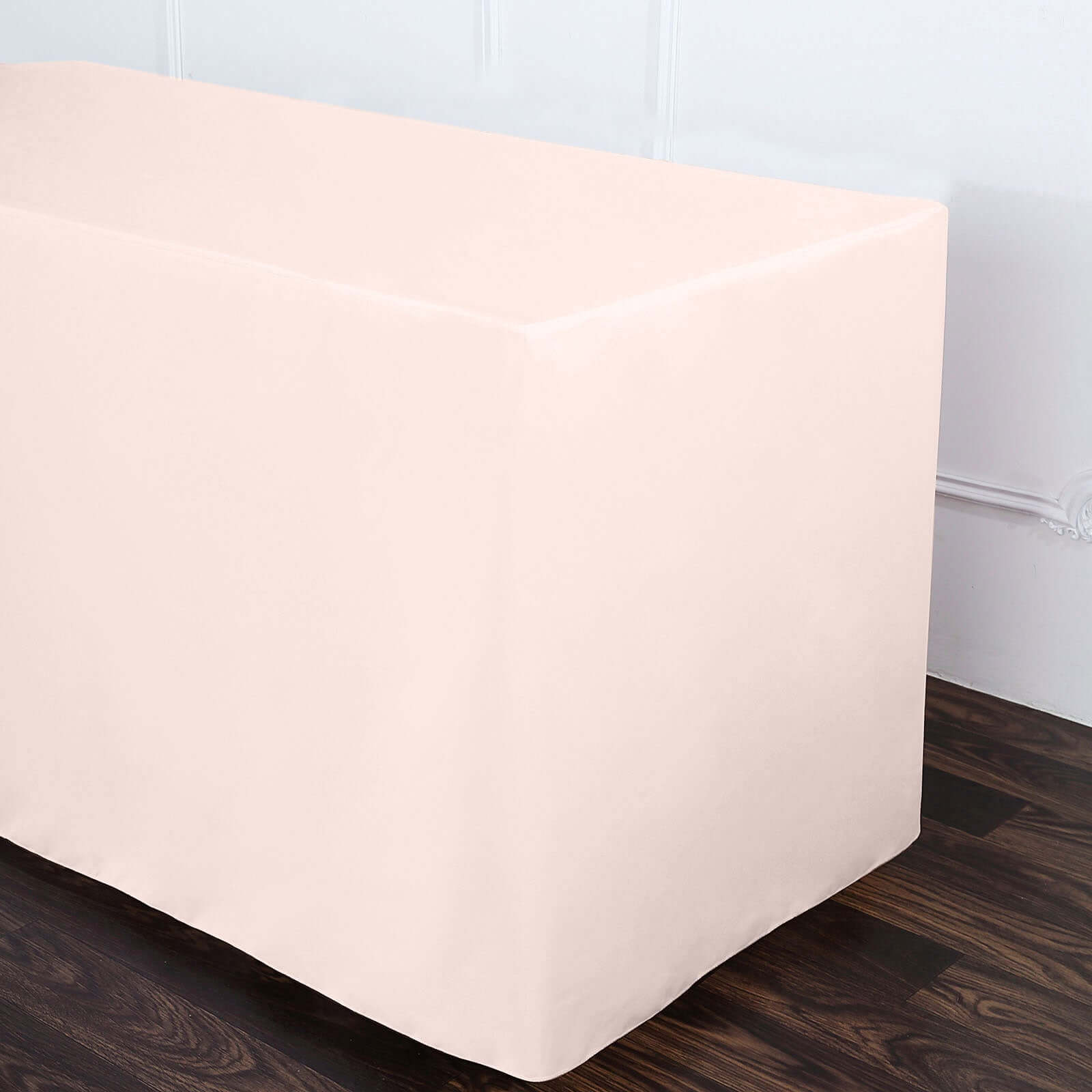 Fitted Polyester 72"x30" Rectangle Tablecloth Blush - Durable Table Cover