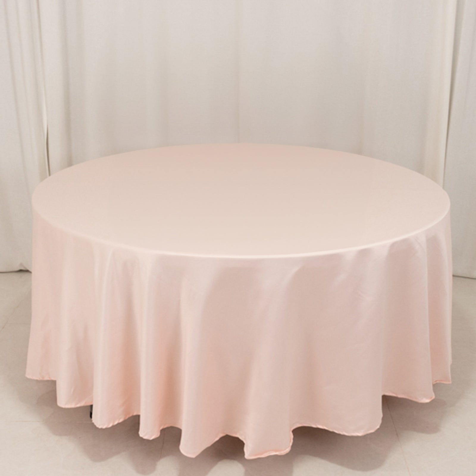 Lamour Satin 108" Round Tablecloth Blush - Durable & Silk-Like Table Cover