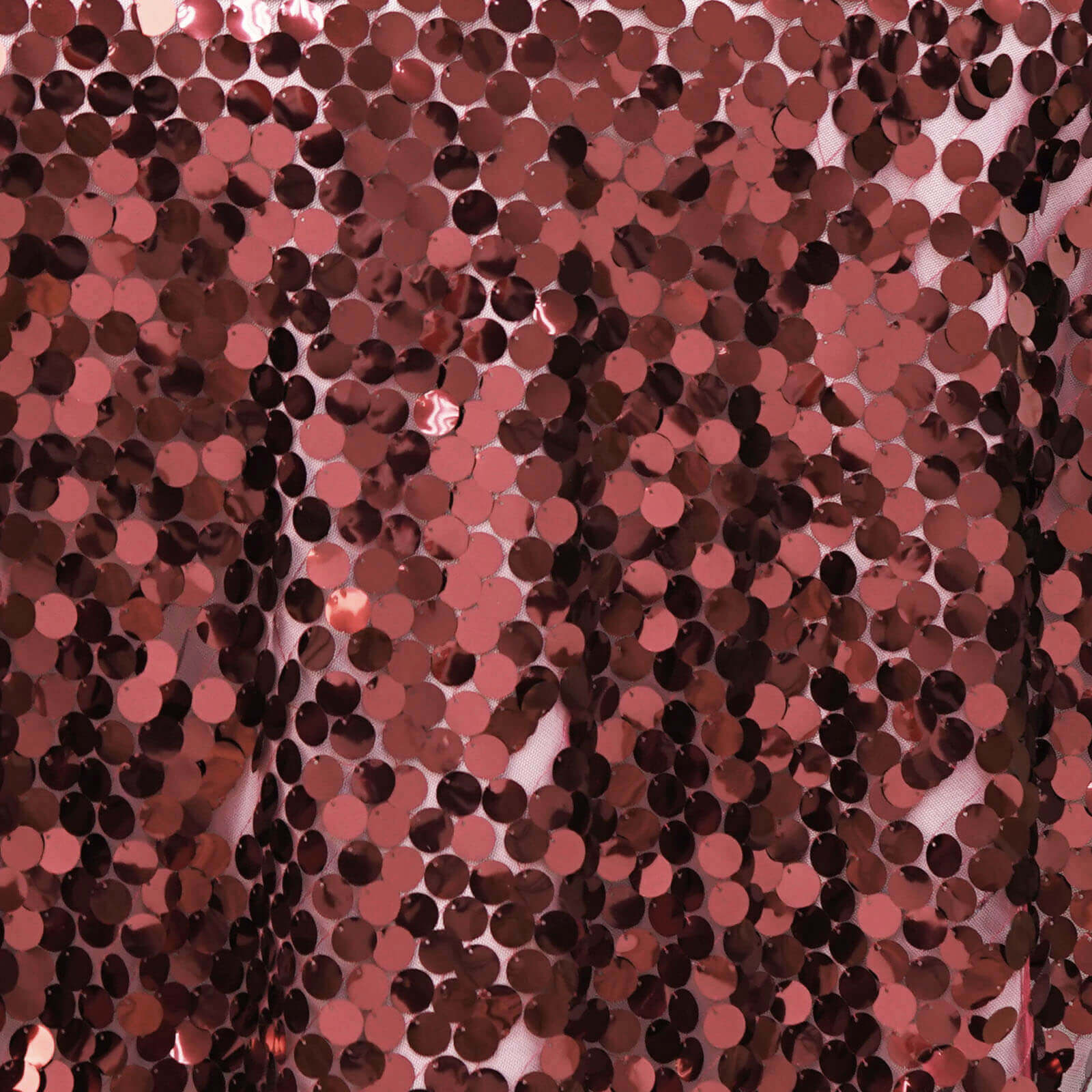 72"x72" Burgundy Big Payette Sequin Square Table Overlay