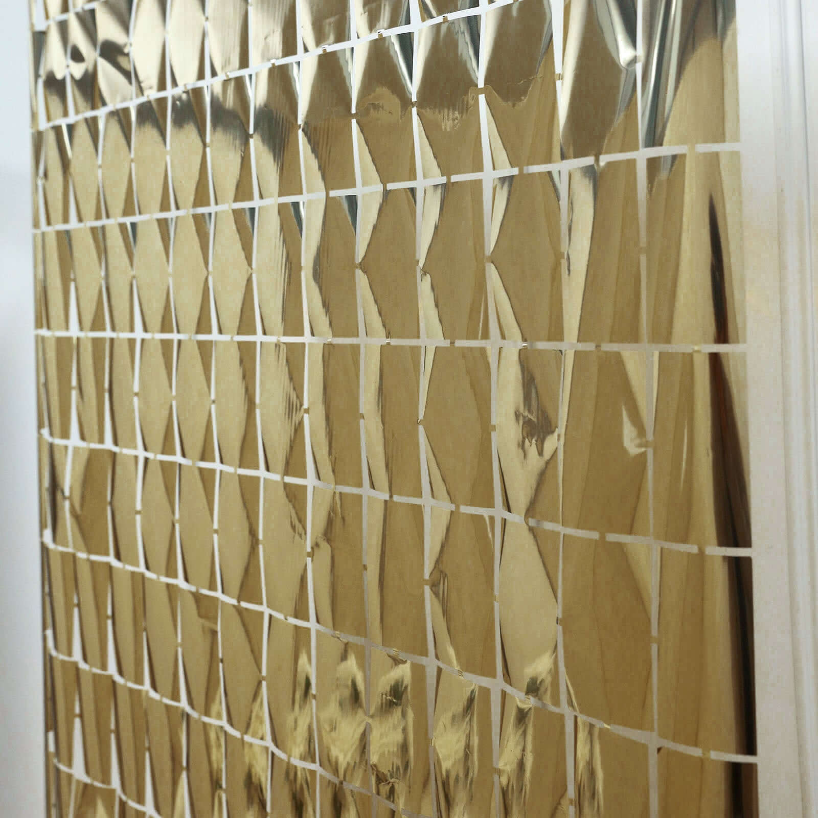Shiny Champagne Metallic Foil Rectangle Curtain Party Backdrop Door Window Curtain - 3ftx6.5ft
