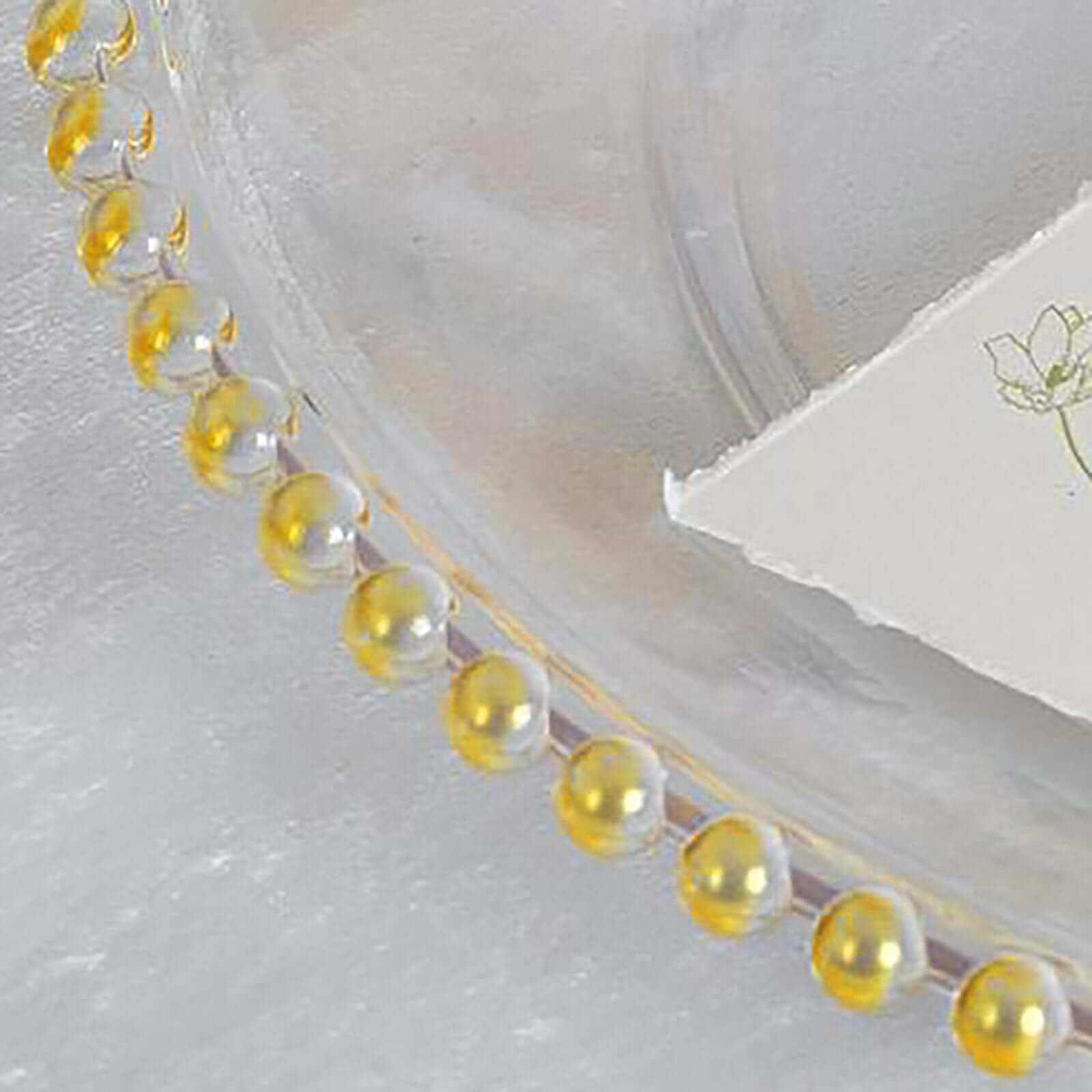 6-Pack Acrylic Round Charger Plates 13" in Clear with Gold Beaded Rim, Decorative Dinner Party Serving Plates