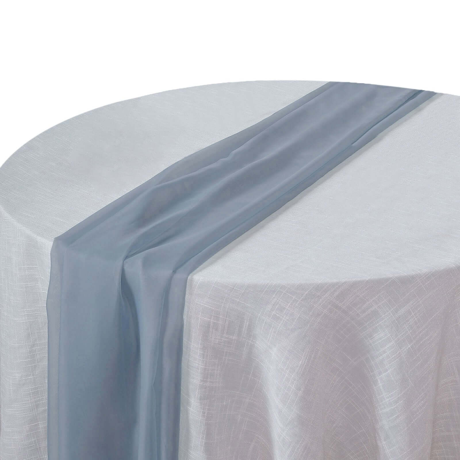 Premium Chiffon 6ft Table Runner Dusty Blue - Flowy & Lightweight Table Decor