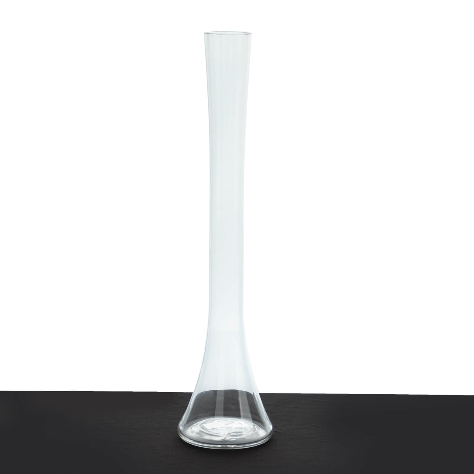 6-Pack Glass Eiffel Tower Vases Clear with Round Base - Tall Skinny Flower Bud Wedding Centerpieces 16"