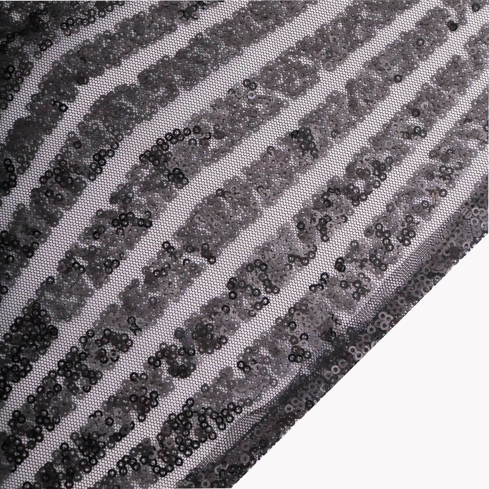 Sequin 90"x132" Rectangle Tablecloth Black - Seamless Diamond Table Cover