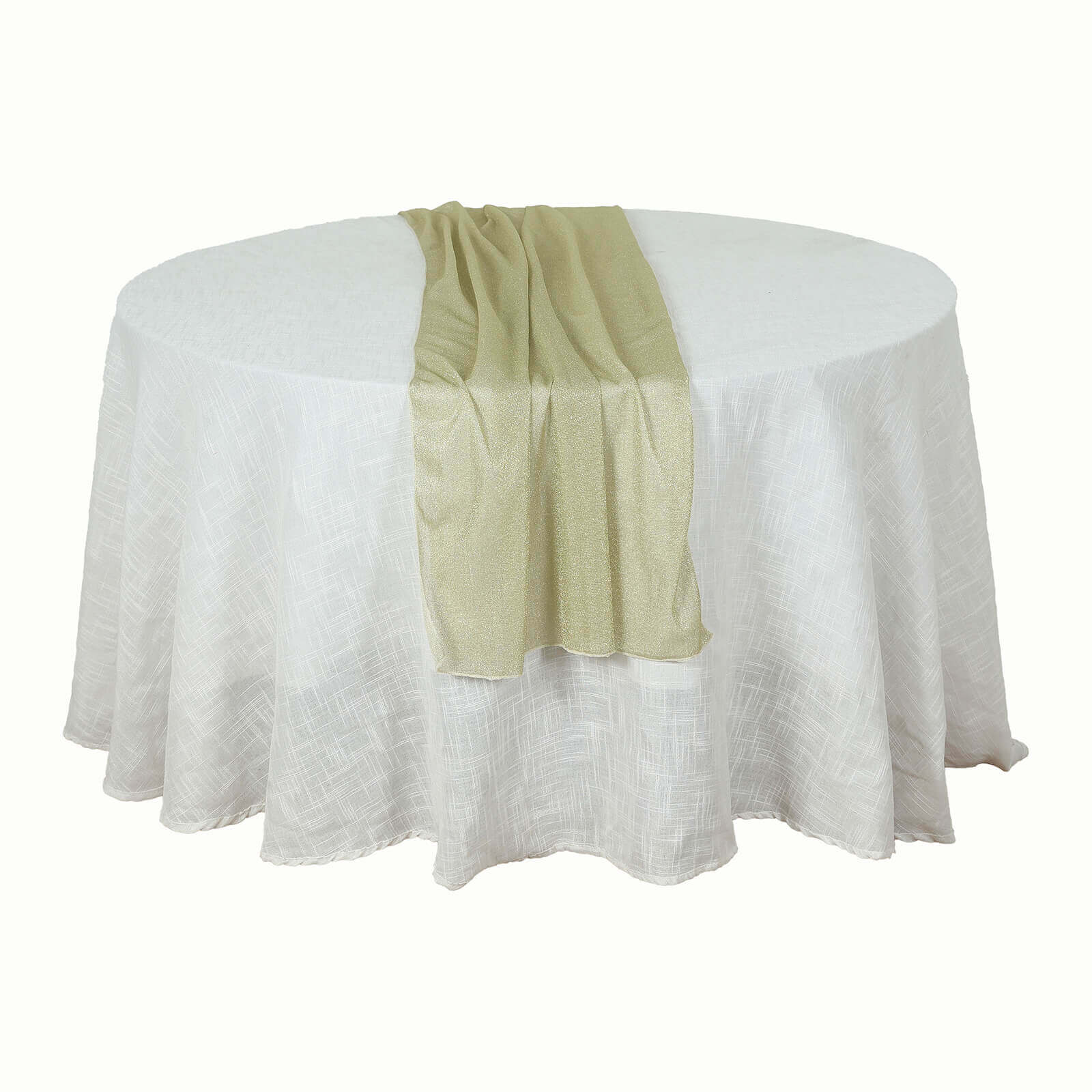 Glitter Gauze 27"x120" Table Runner Champagne - Sparkling Reusable Sheer Table Linen
