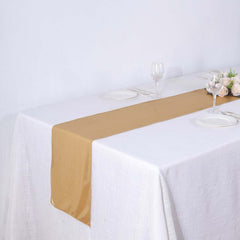 Polyester 12"x108" Table Runner Gold Shimmer Sequin Dots - Wrinkle-Free Finish for Upscale Occasions