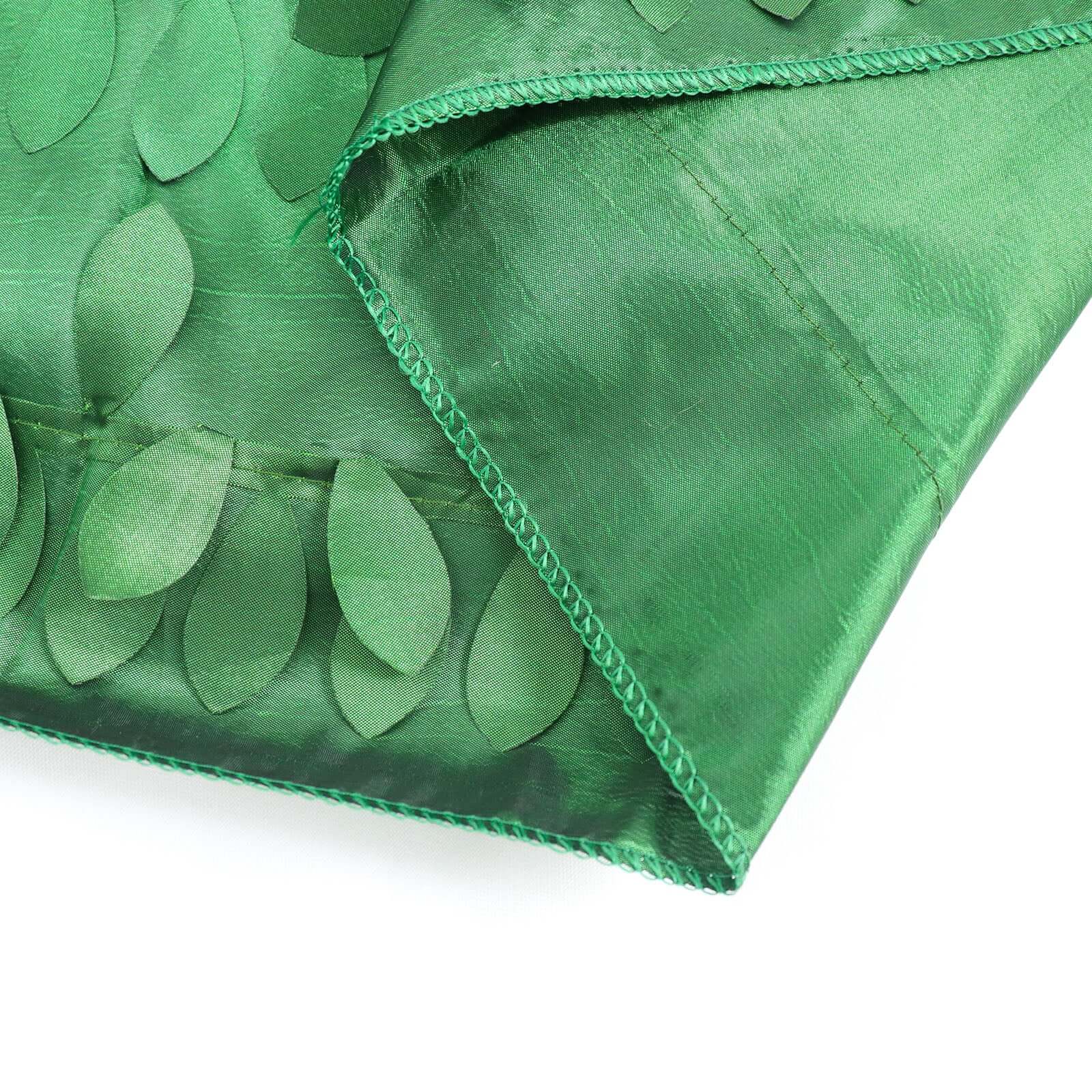 8ftx8ft Green 3D Leaf Petal Taffeta Event Curtain Drapes, Backdrop Event Panel With Rod Pocket