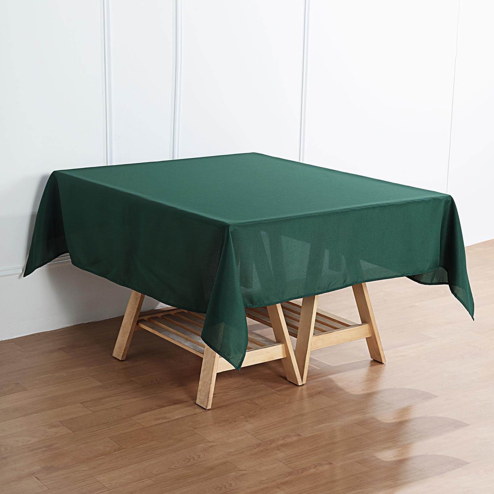 Polyester Square 70"x70" Tablecloth Hunter Emerald Green - Wrinkle-Resistant & Durable Table Cover