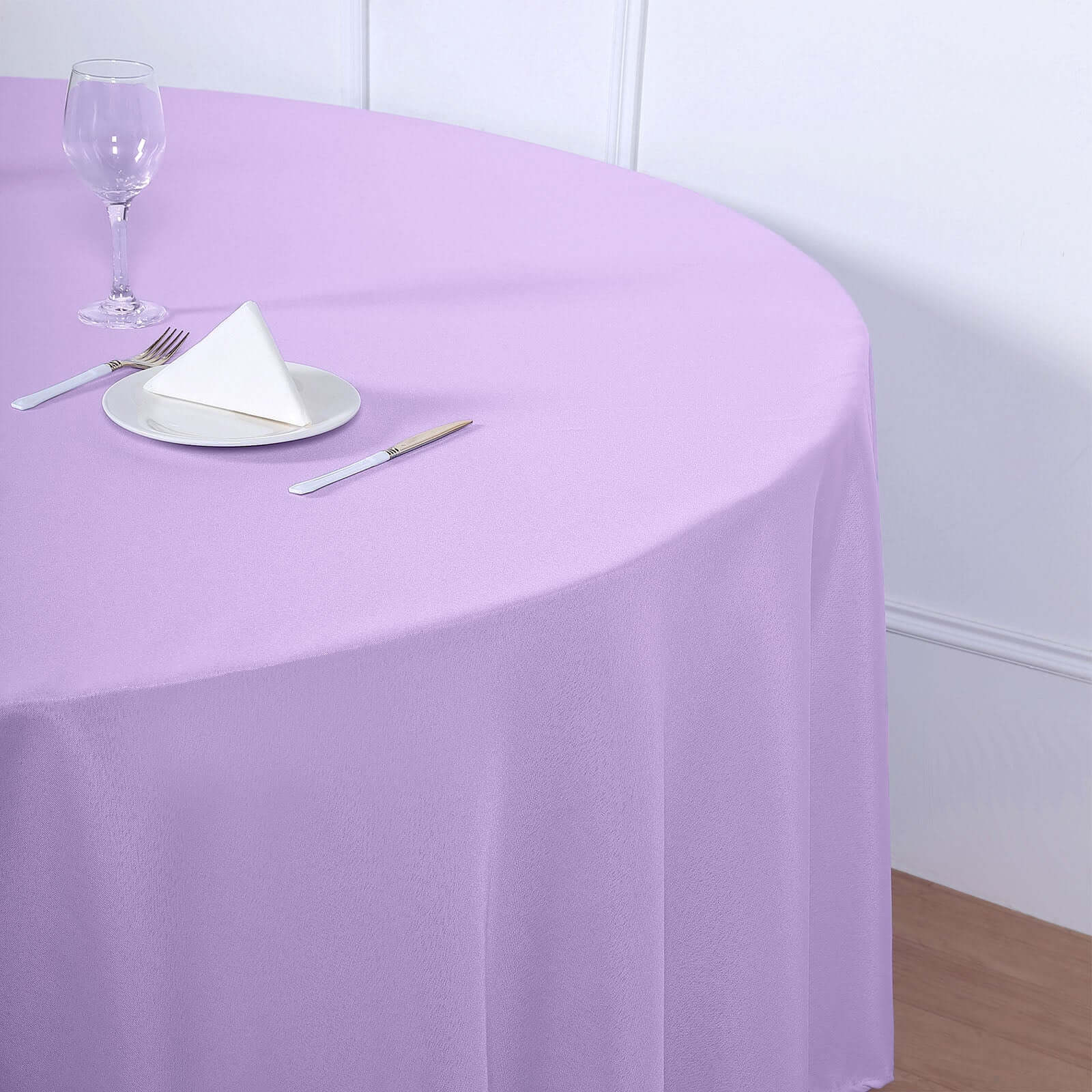 Polyester 108" Round Tablecloth Lavander Lilac - Wrinkle-Resistant Table Cover
