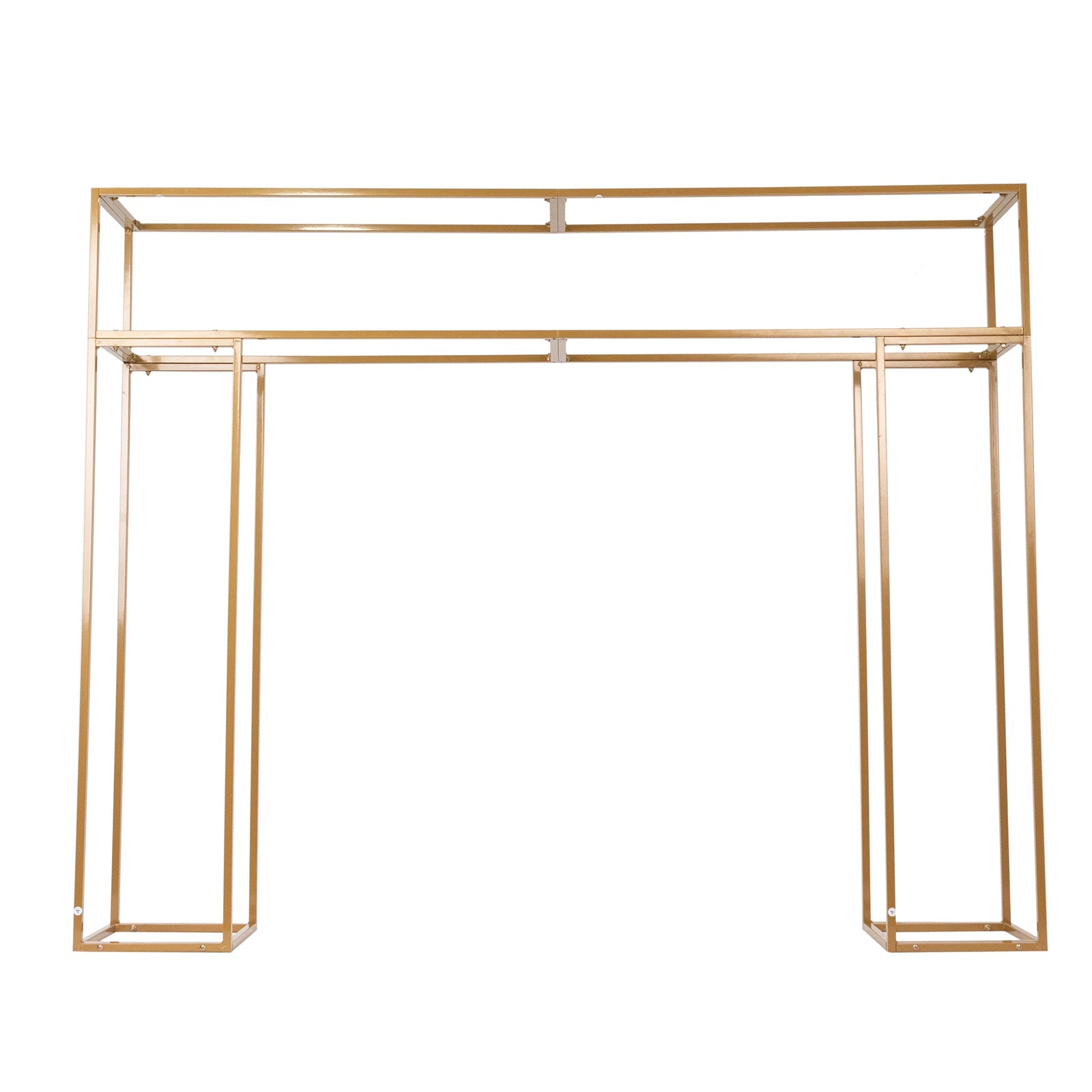 5ft Over the Table Stand in Gold, Freestanding Rectangular Double Frame Over the Table Rod for Floral Balloon Décor