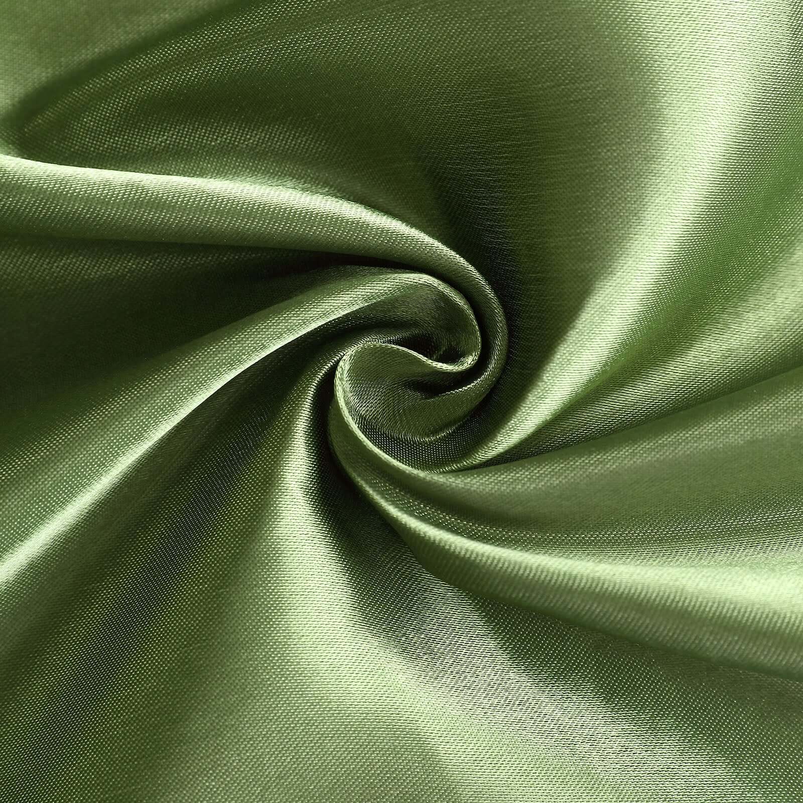 8ftx10ft Olive Green Satin Event Curtain Drapes, Backdrop Event Panel