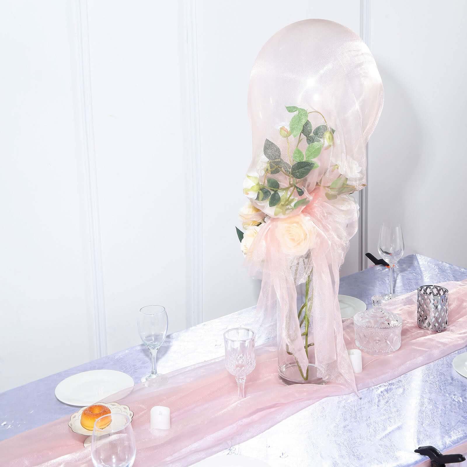 12"x10yd Blush Sheer Chiffon Fabric Bolt, DIY Voile Drapery Fabric