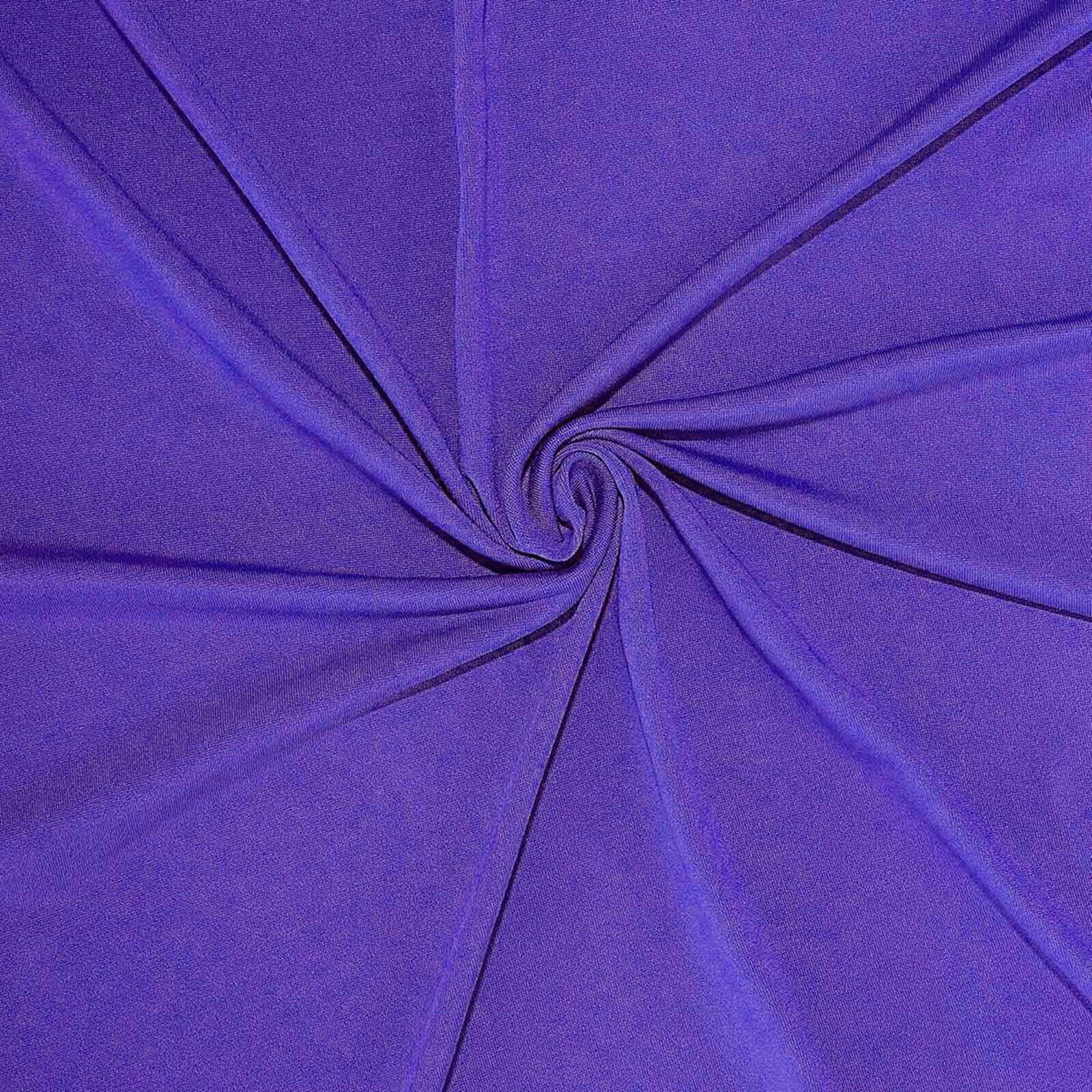 Spandex 24"-32" Round Cocktail Table Cover Purple - Easy to Maintain Stretch Fitted Highboy Tablecloth