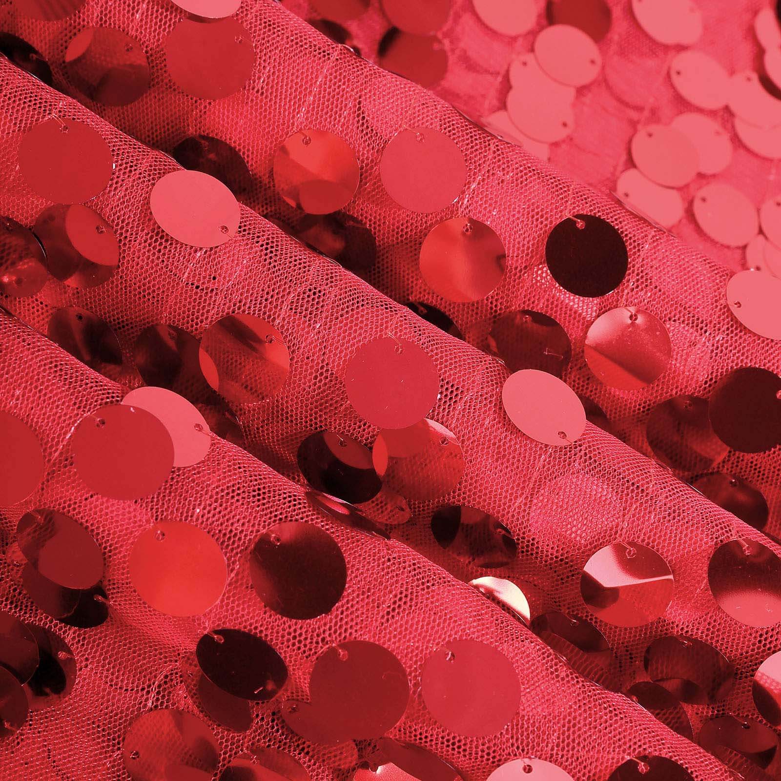Big Payette Sequin 13"x108" Table Runner Red - Dazzling Design