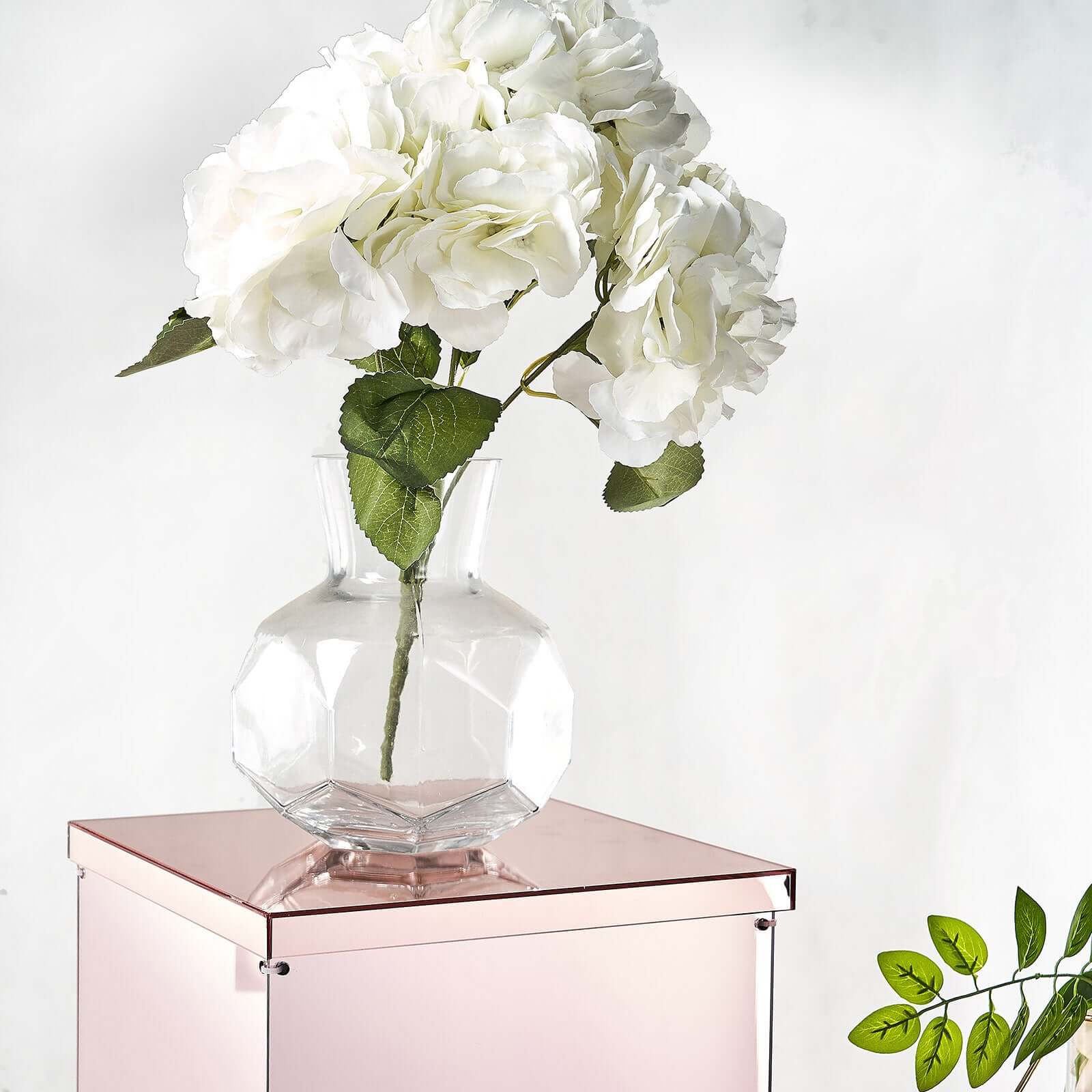 Set of 5 Rose Gold Mirror Finish Acrylic Display Boxes, Pedestal Risers with Interchangeable Lid and Base - 12",16",24",32",40"
