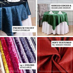 54"x54" Royal Blue Seamless Premium Velvet Square Tablecloth, Reusable Linen