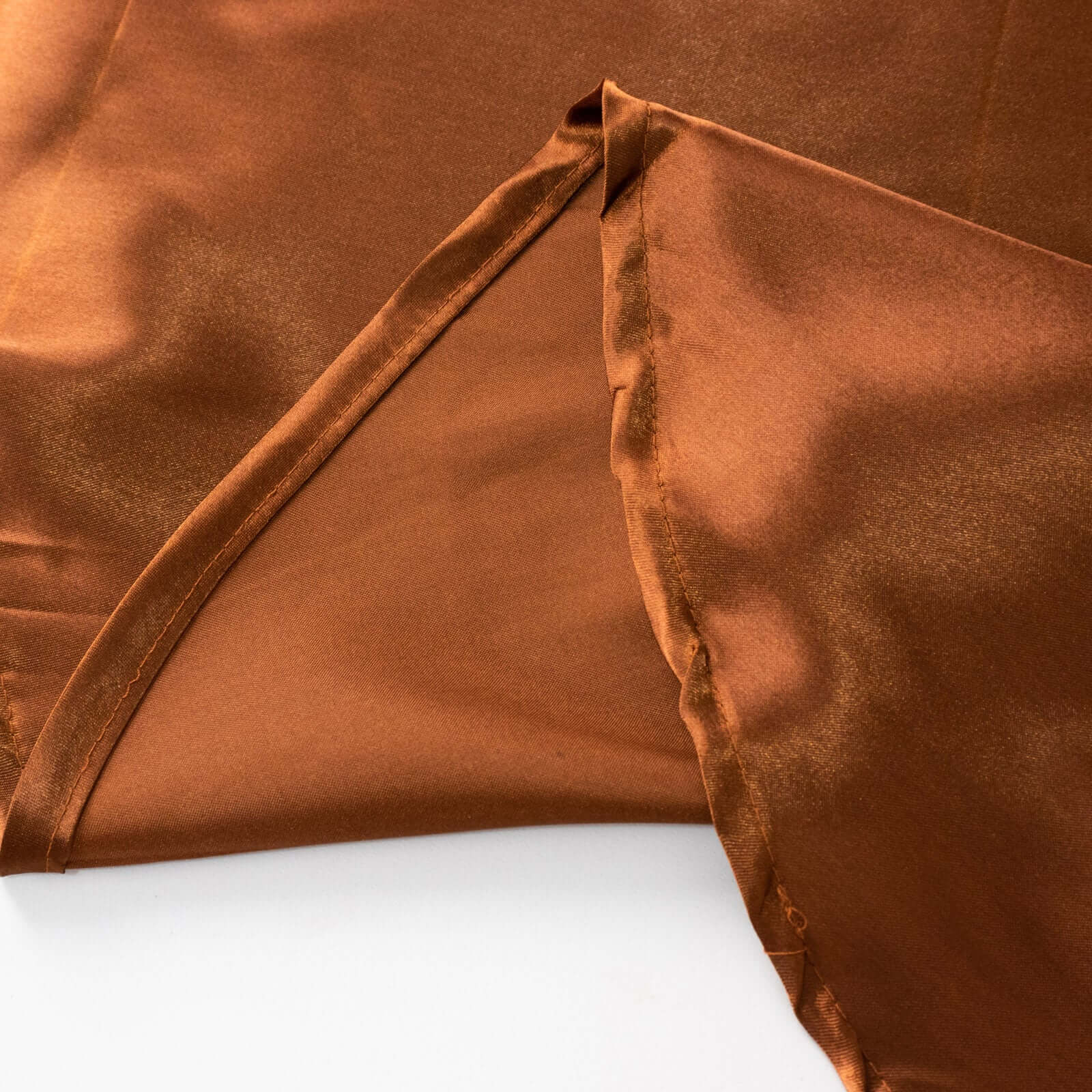 Satin 120" Round Tablecloth Cinnamon Brown - Stylish Seamless Table Cover