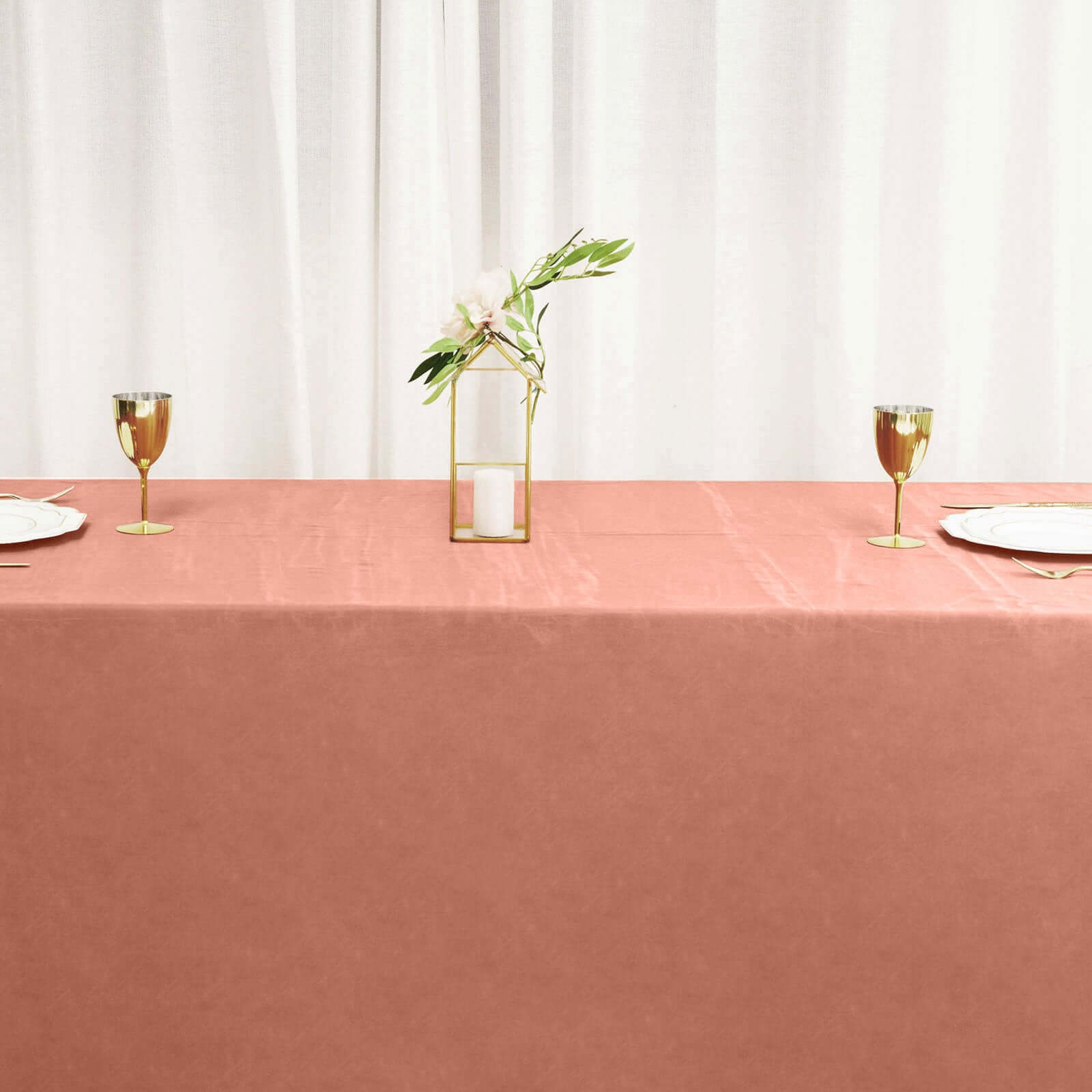 Satin Rectangular 90"x132" Tablecloth Terracotta (Rust) Satin - Seamless Table Cover
