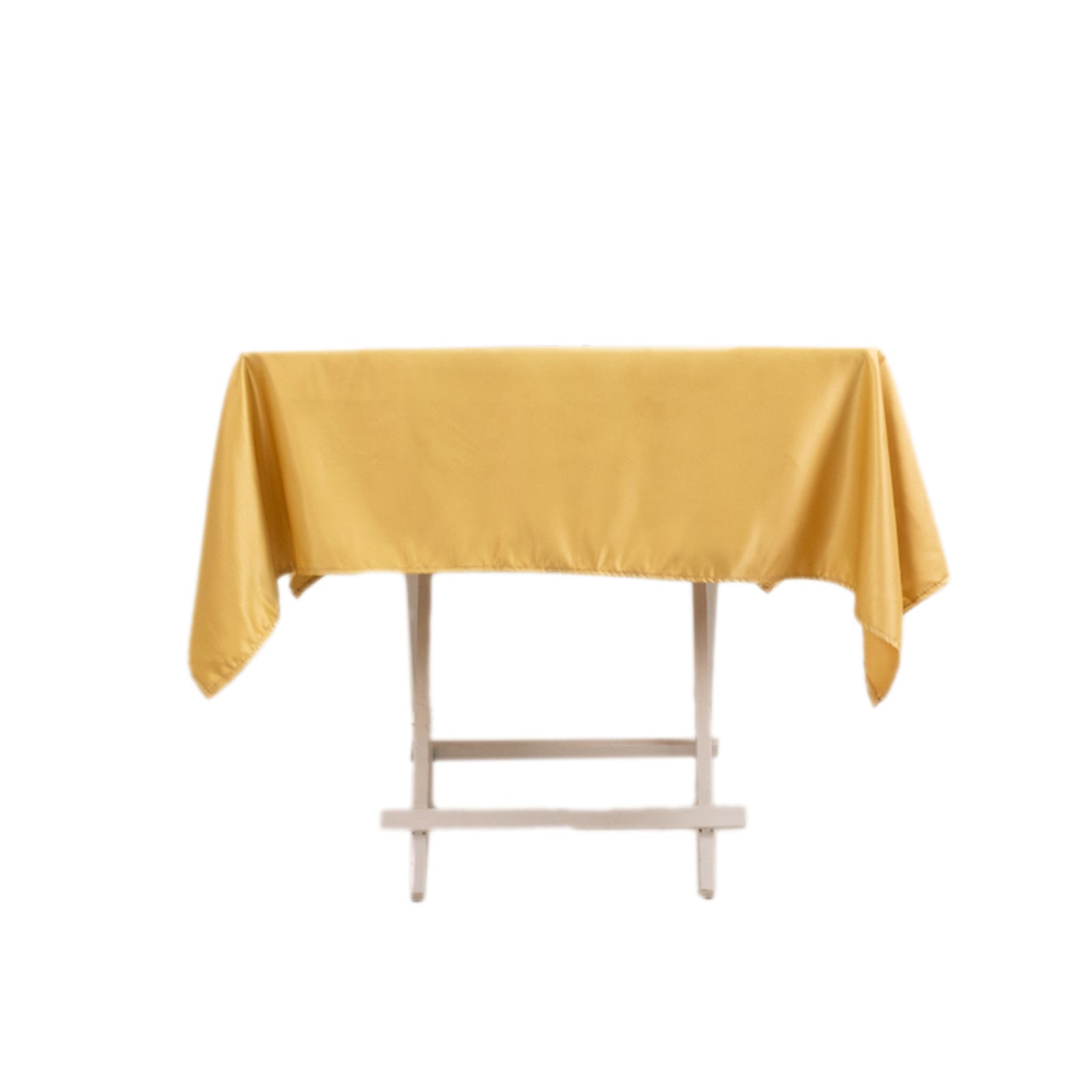 Lamour Satin 54"x54" Square Tablecloth Champagne - Durable & Silk-Like Table Cover