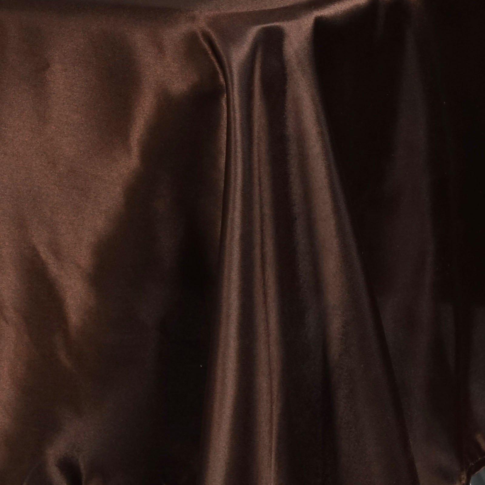 Satin Rectangular 60"x102" Tablecloth Chocolate - Smooth and Lustrous Table Cover