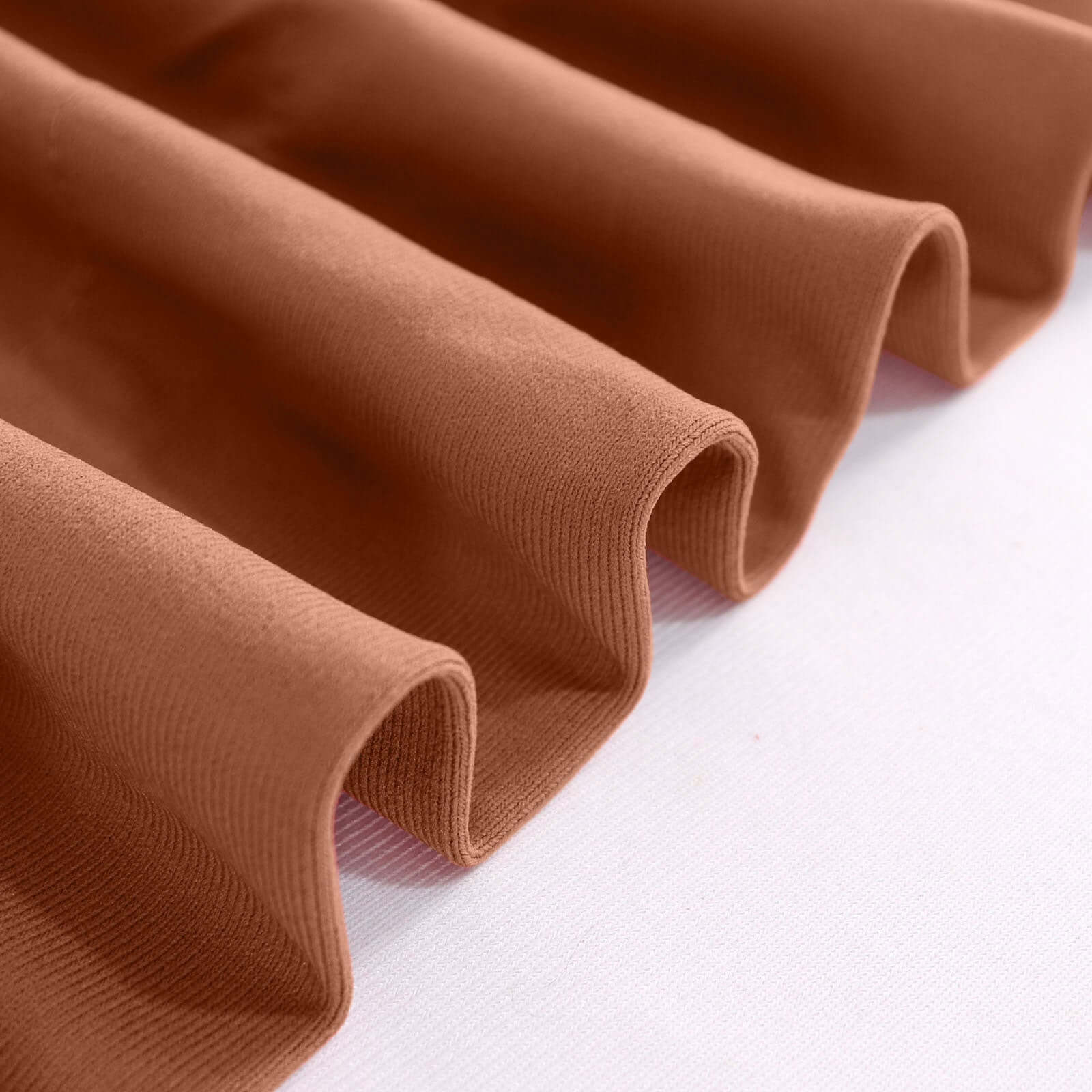 2 Pack Terracotta (Rust) Scuba Polyester Event Curtain Drapes, Durable Flame Resistant Backdrop Event Panels Wrinkle Free with Rod Pockets - 10ftx10ft
