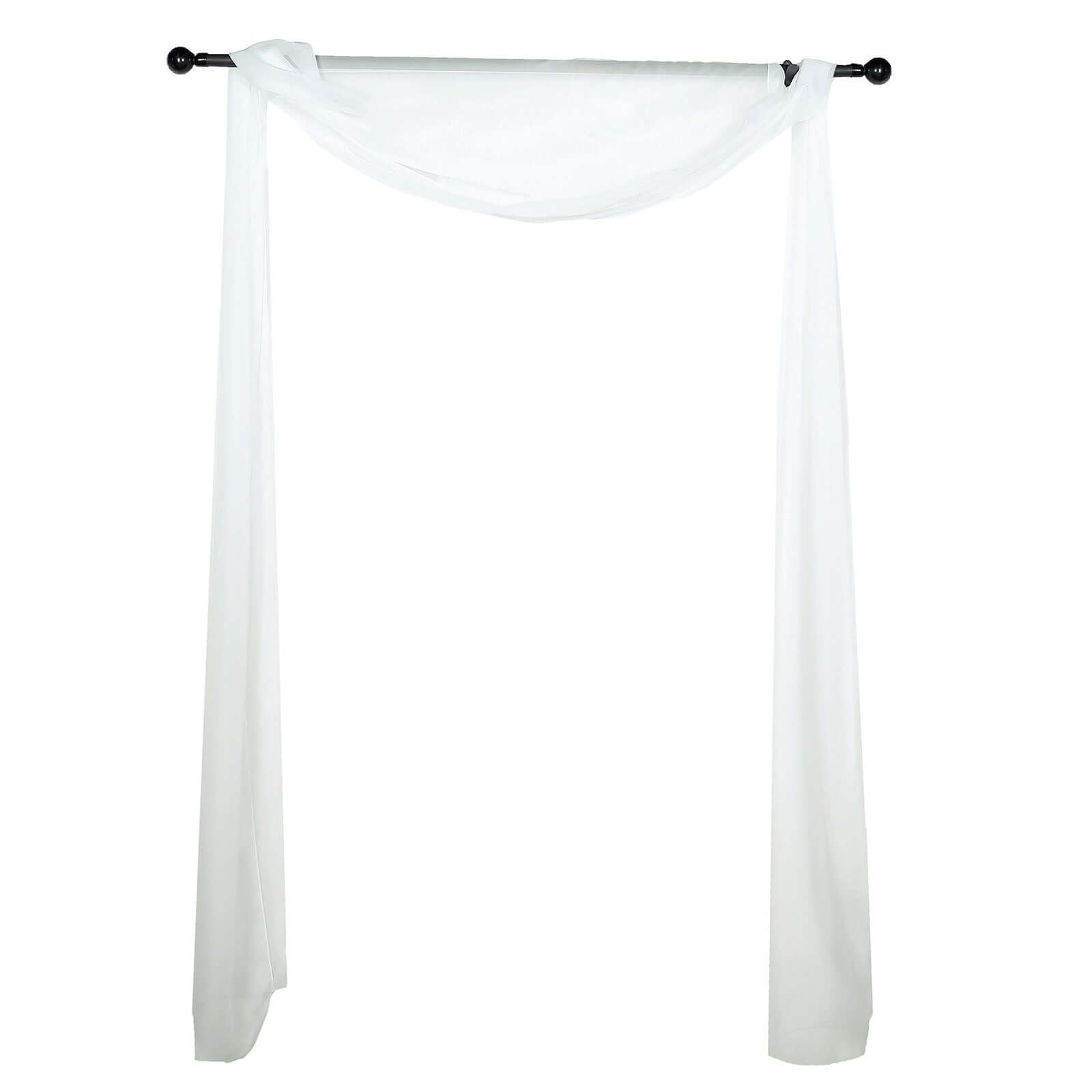 18ft Ivory Sheer Organza Wedding Arch Drapery Fabric, Window Scarf Valance