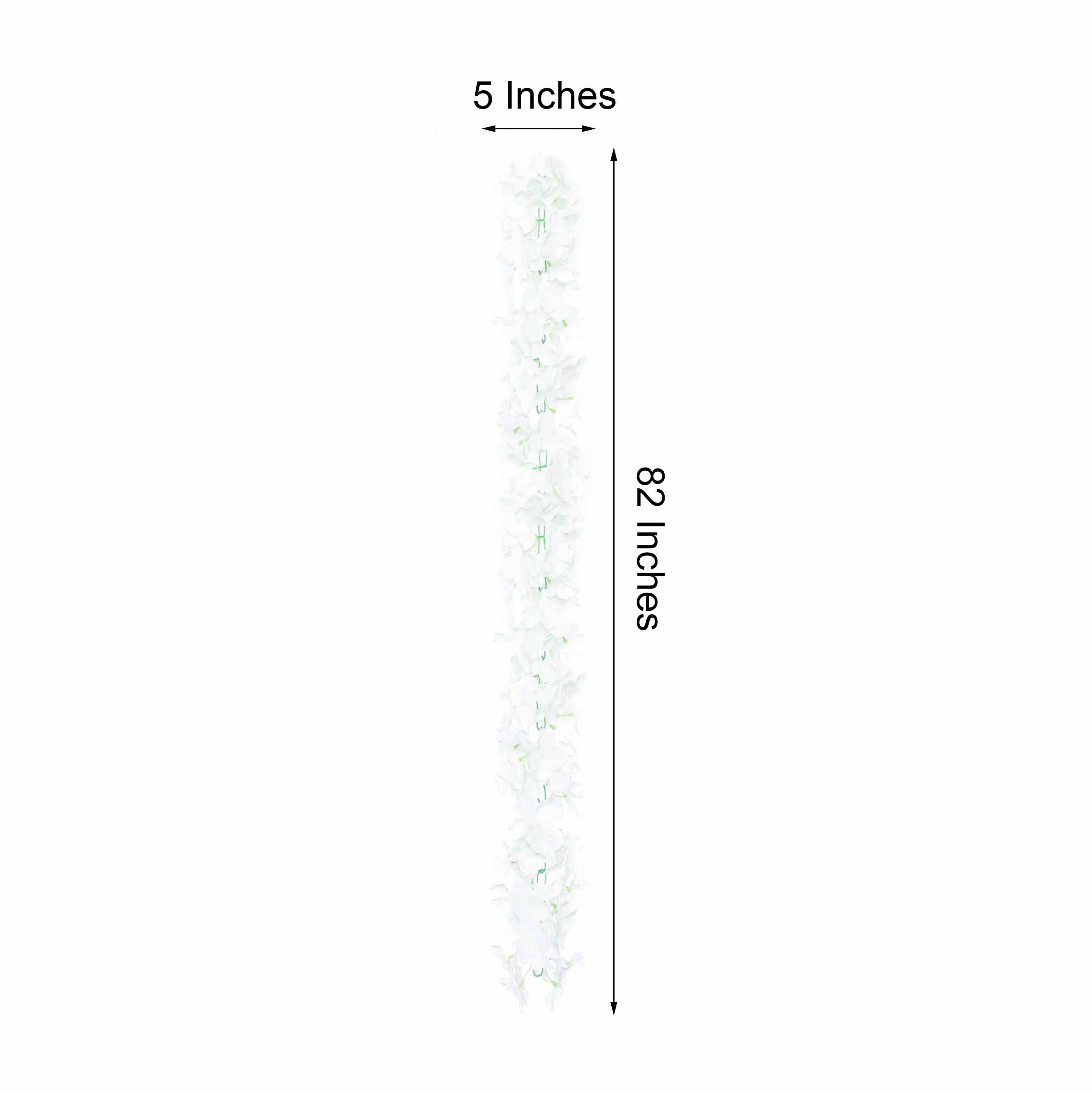 7ft White Artificial Silk Hydrangea Hanging Flower Garland Vine
