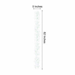 7ft White Artificial Silk Hydrangea Hanging Flower Garland Vine