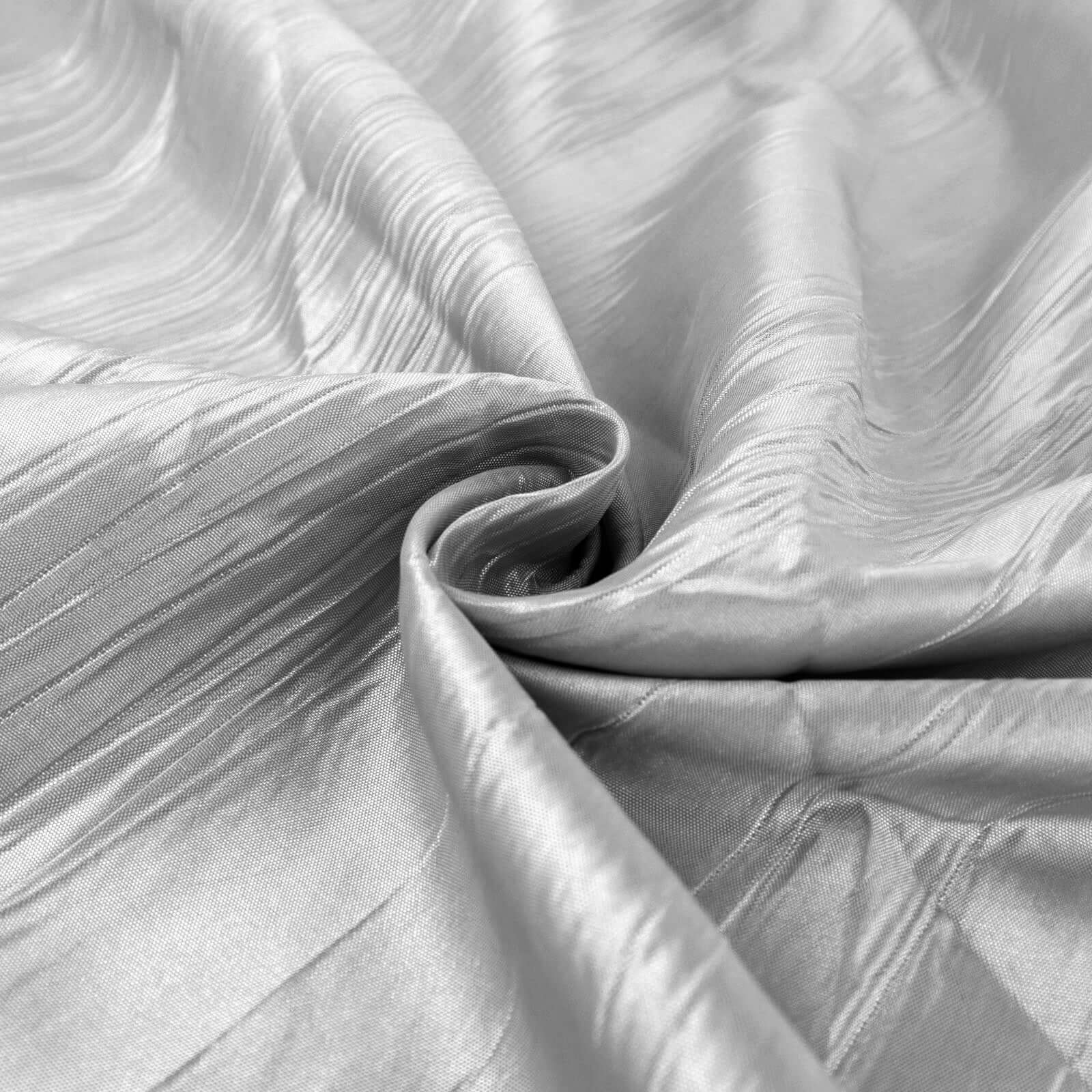 54"x10 Yards Silver Accordion Crinkle Taffeta Fabric Bolt