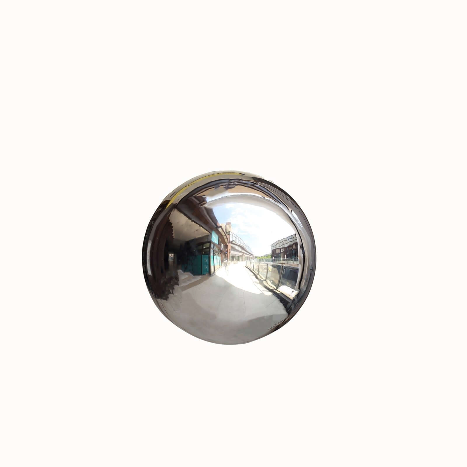Gazing Globe Mirror Ball Reflective Hollow Stainless Steel Silver Sphere - Decorative Garden Accent Piece 20"