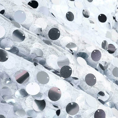 Sequin 72"x72" Table Overlay Square Tablecloth Silver - Big Payette Table Cover