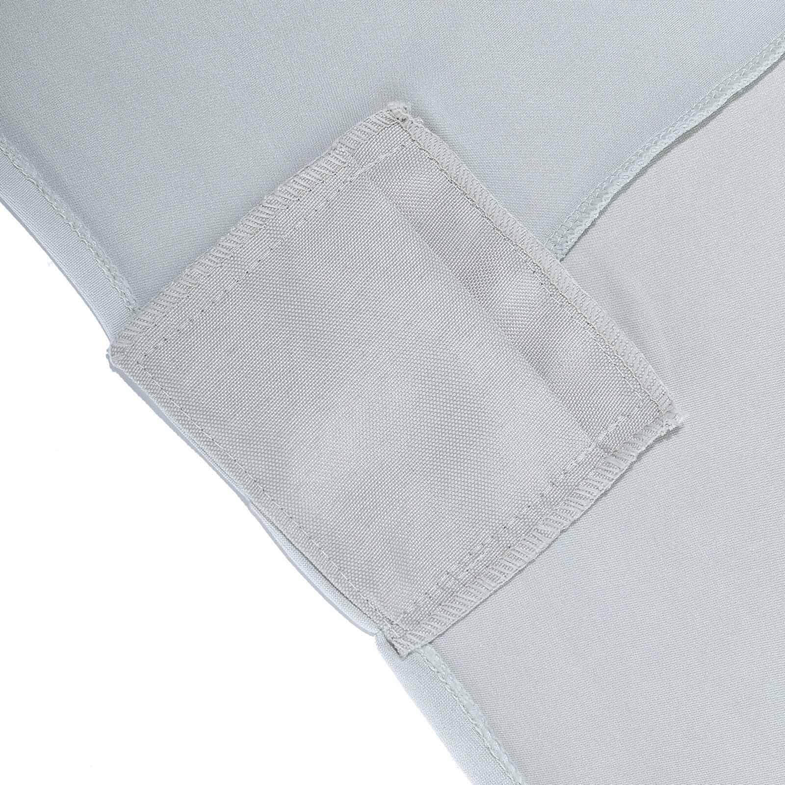 Stretch Spandex 96"x30" Rectangle Table Cover Silver - Durable Form-Fitting Tablecloth