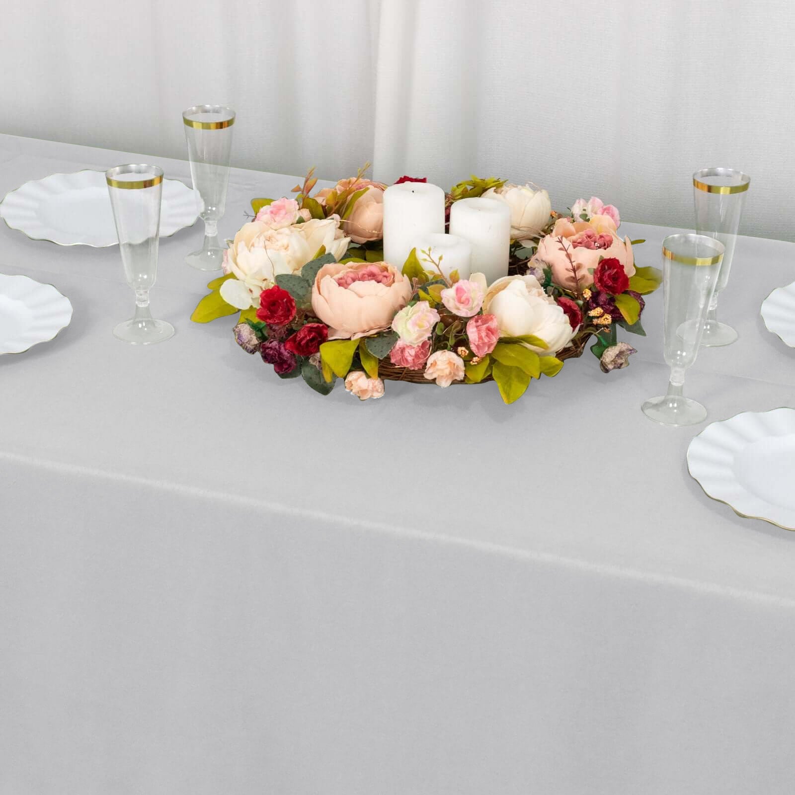 Premium Polyester 60"x102" Rectangle Tablecloth Silver - Durable 220GSM Wrinkle-Resistant Table Cover