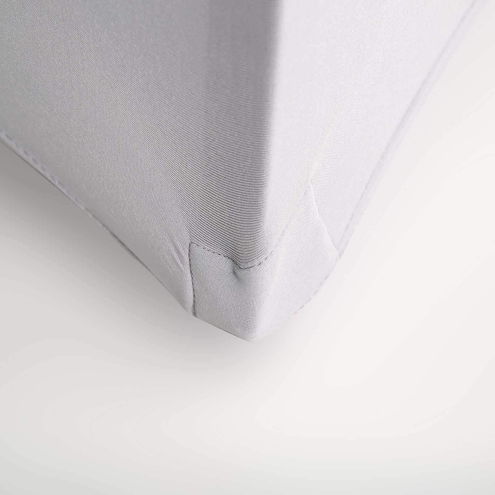 Spandex Chair Cover with Metallic Shimmer Tinsel Back for Banquet Chairs Silver - Fitted Slipcover