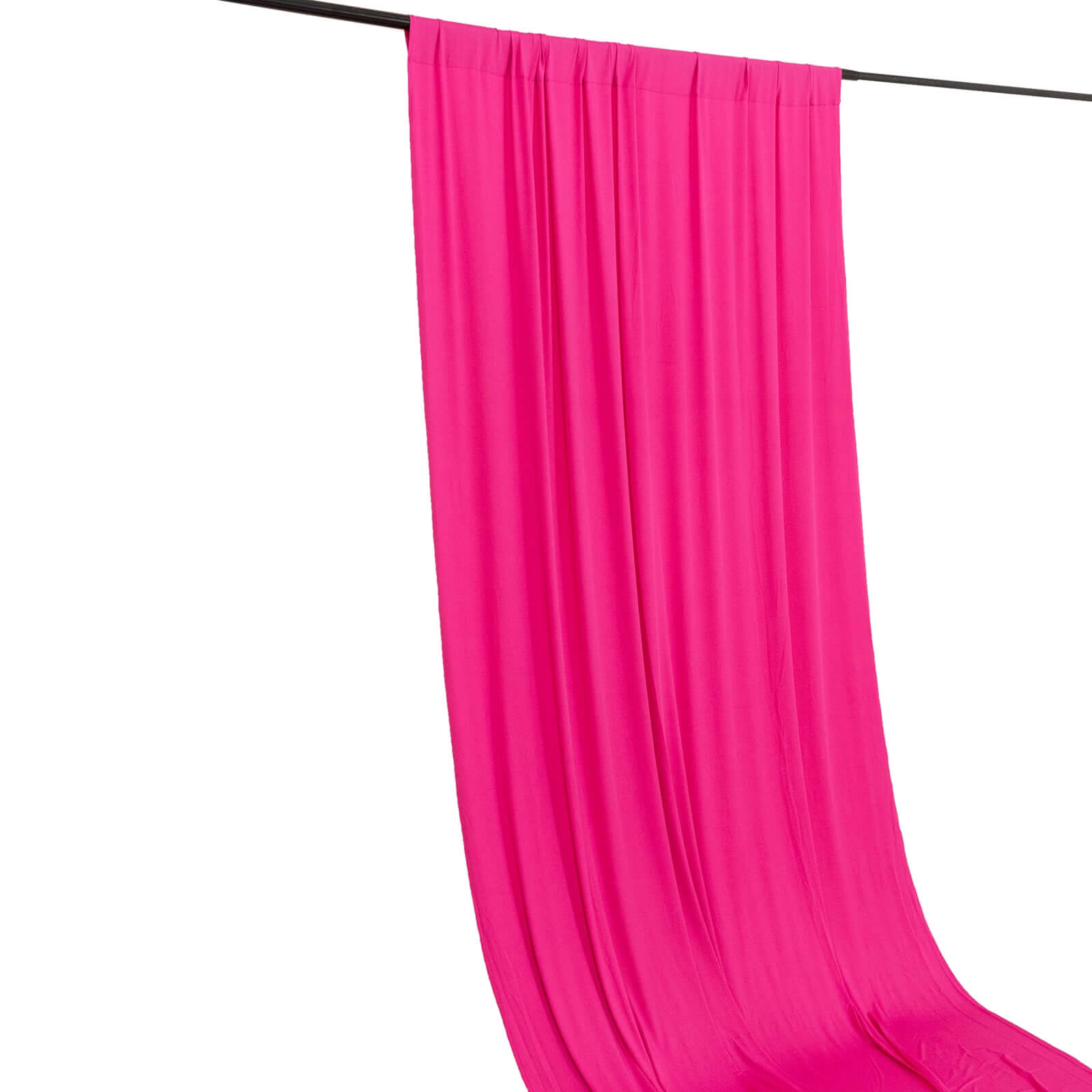 Fuchsia 4-Way Stretch Spandex Event Curtain Drapes, Wrinkle Free Backdrop Event Panel with Rod Pockets - 5ftx10ft