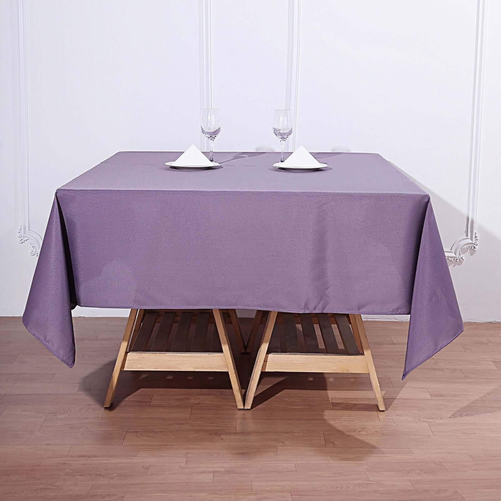Polyester Square 70"x70" Tablecloth Violet Amethyst - Wrinkle-Resistant & Durable Table Cover