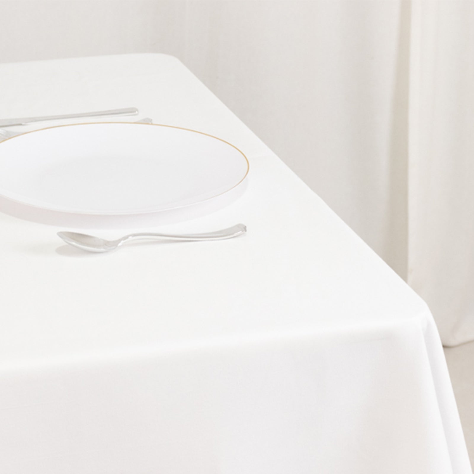 Cotton Blend 70"x70" Square Tablecloth White - Wrinkle-Resistant Fabric for Modern Table Decor