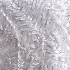 Satin 72"x72" Table Overlay White - Crushed 3D Wavy Table Topper