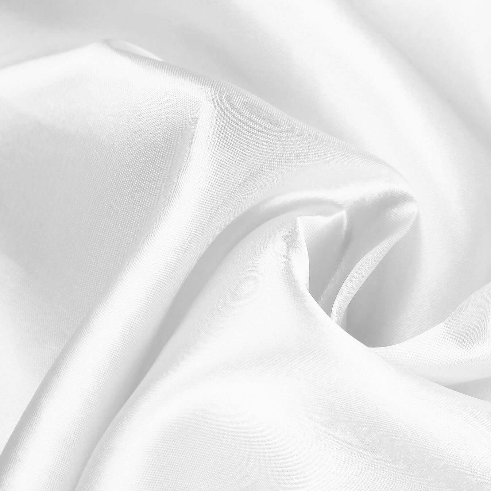 Satin Rectangular 90"x156" Tablecloth White - Seamless Stylish Table Cover for Wedding & Event Decoration
