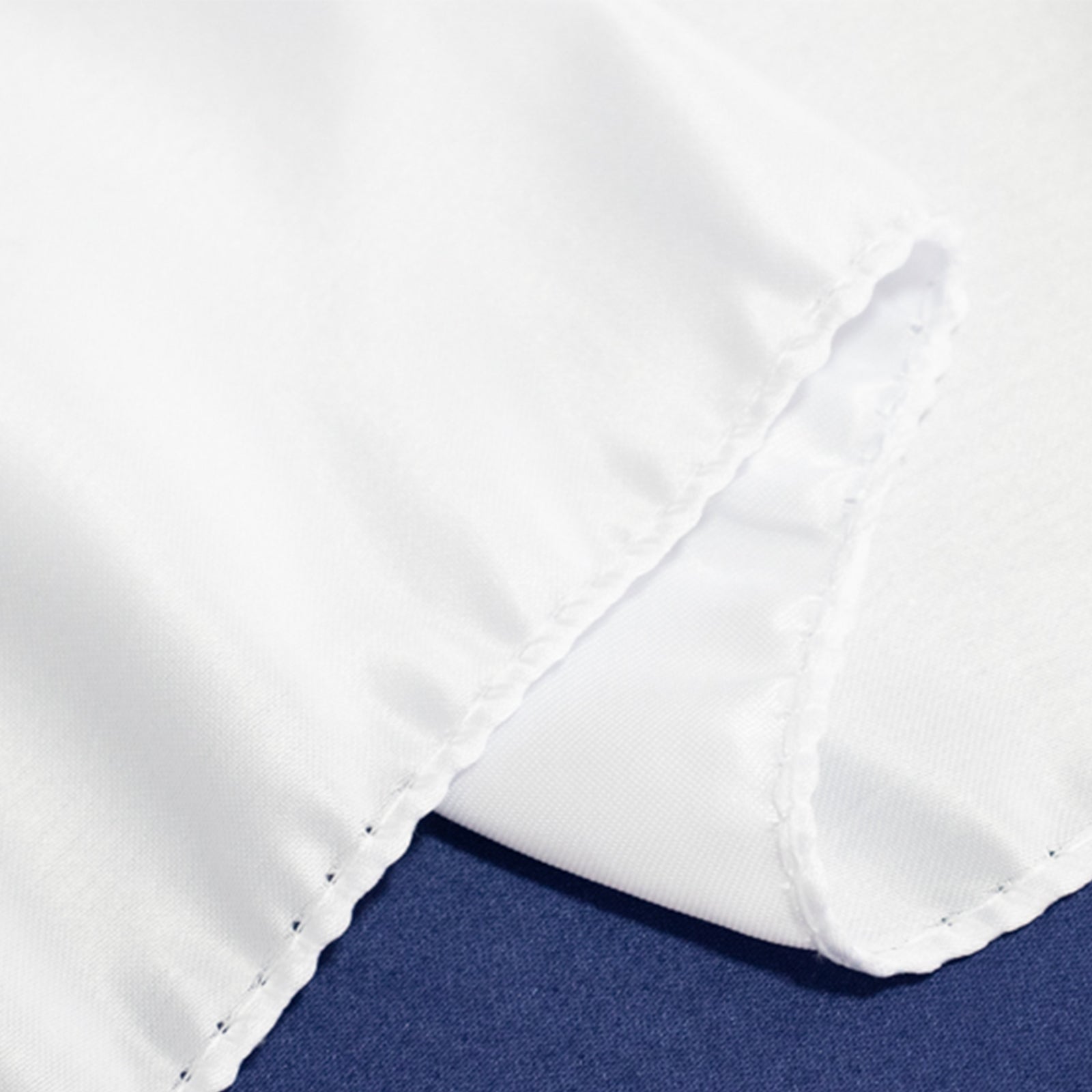 Lamour Satin 72"x72" Table Overlay Square Tablecloth White - Smooth Finish for Luxurious Events