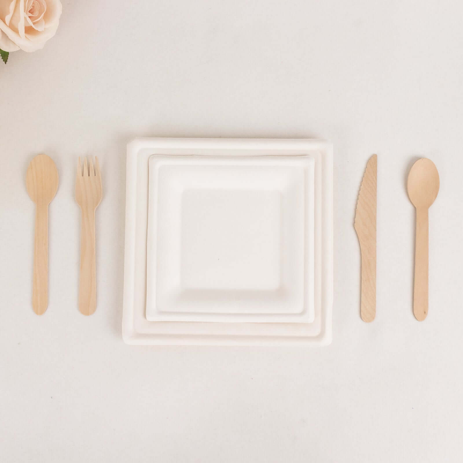 50-Pack Bagasse 6" Square Dessert Plates in White - Biodegradable Disposable Sugarcane Appetizer Salad Plates for Outdoor Events & Eco Conscious Celebrations