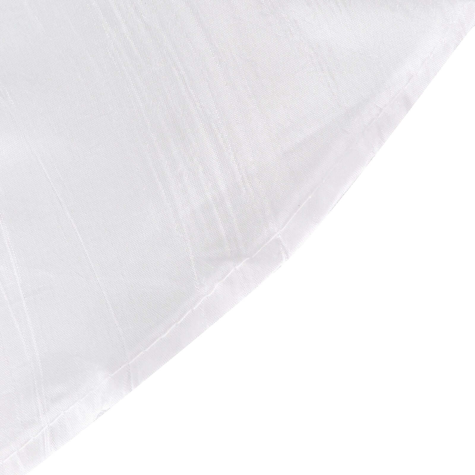 Taffeta 132" Round Tablecloth White - Seamless Accordion Crinkle Design for Exquisite Occasions